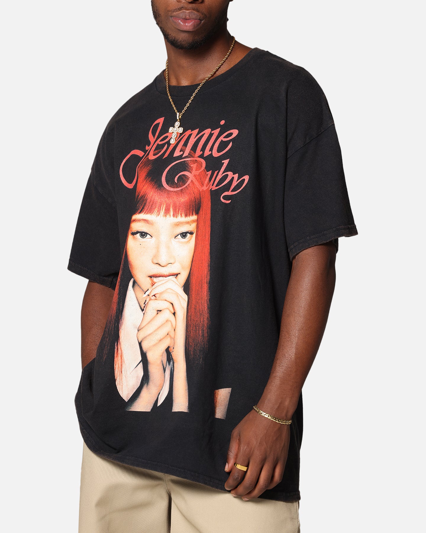 Jennie Ruby Nail Bite T-Shirt Black Vintage、mySite、zt4zffjzw