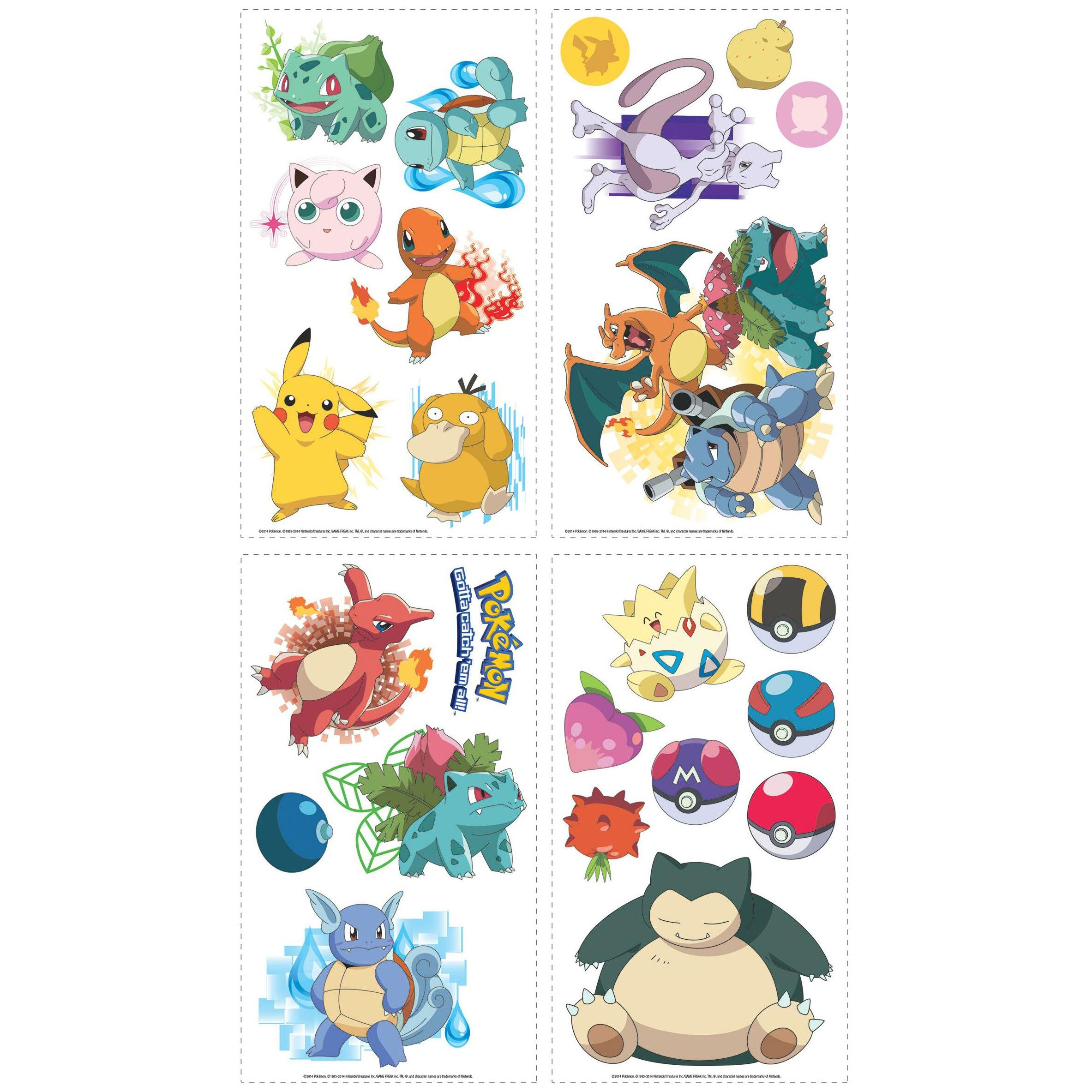 Iconic Pokemon Wall Sticker Decals、mySite、ghnorth