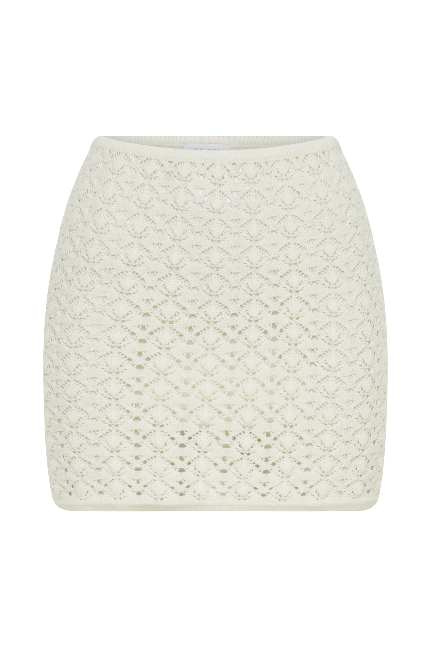 Murphy A-Line Knit Mini Skirt - White、mySite、solidvoid