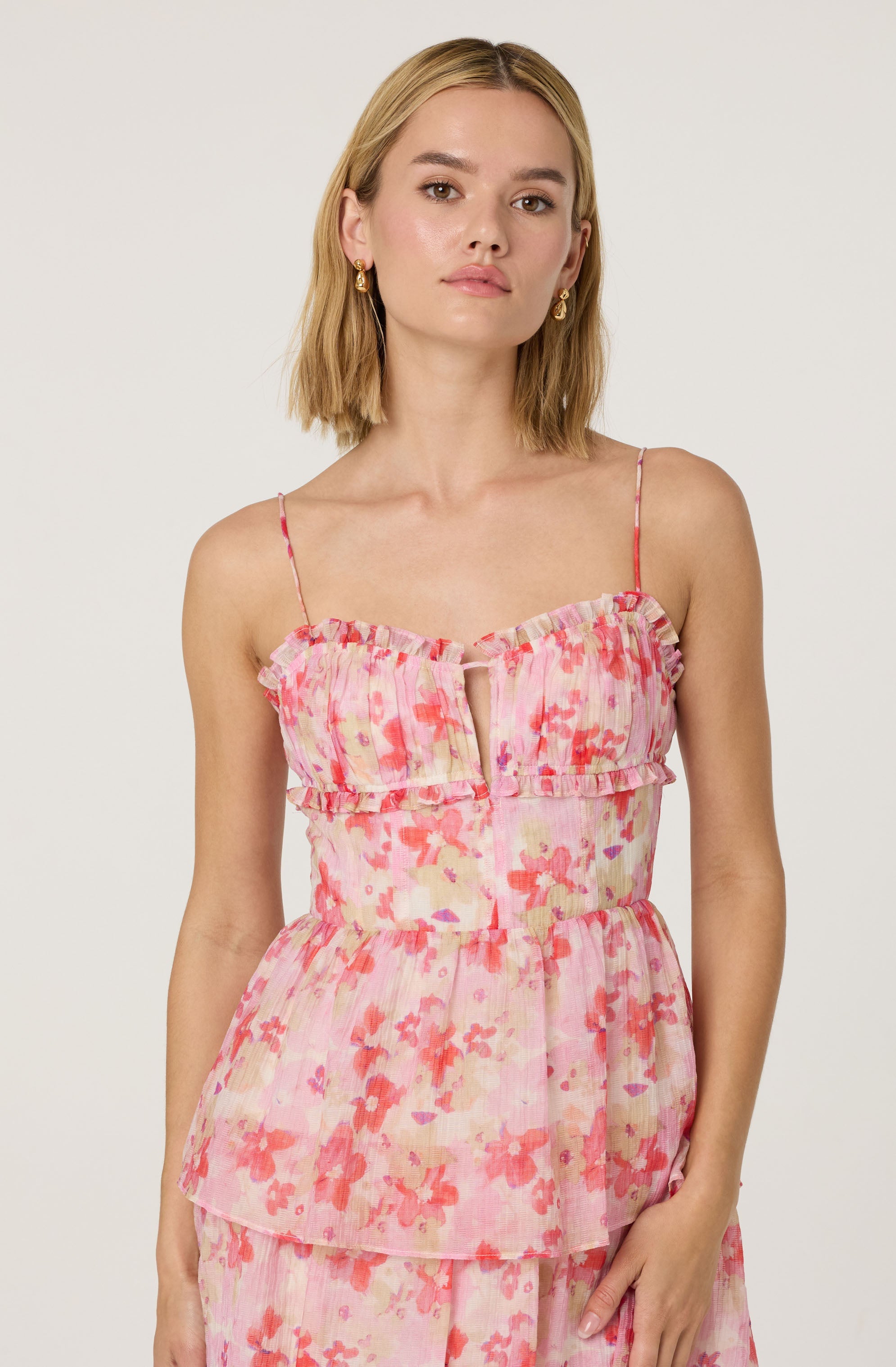 Vonnessa Pleated Tiered Maxi Dress、mySite、solidvoid