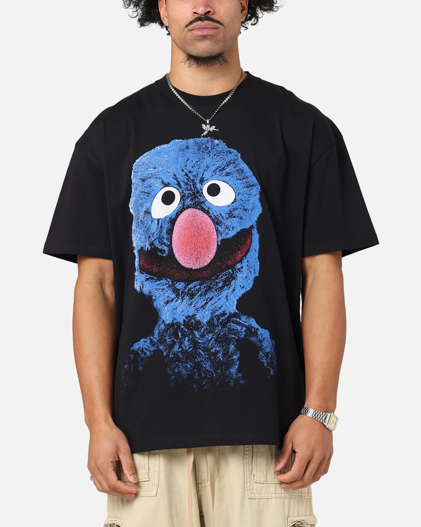 American Thrift X Sesame Street Grover Grail Heavy T-Shirt Black、mySite、zt4zffjzw
