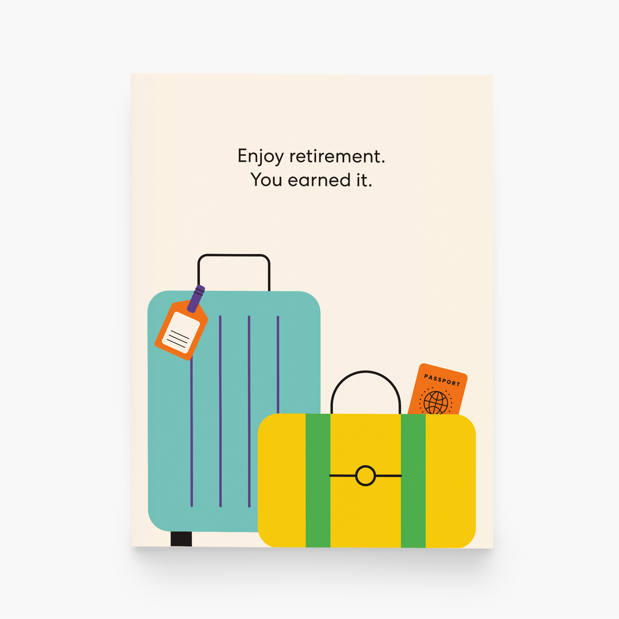 paper&stuff - Retirement Travel Luggage Greeting Card、mySite、garagedoors4me