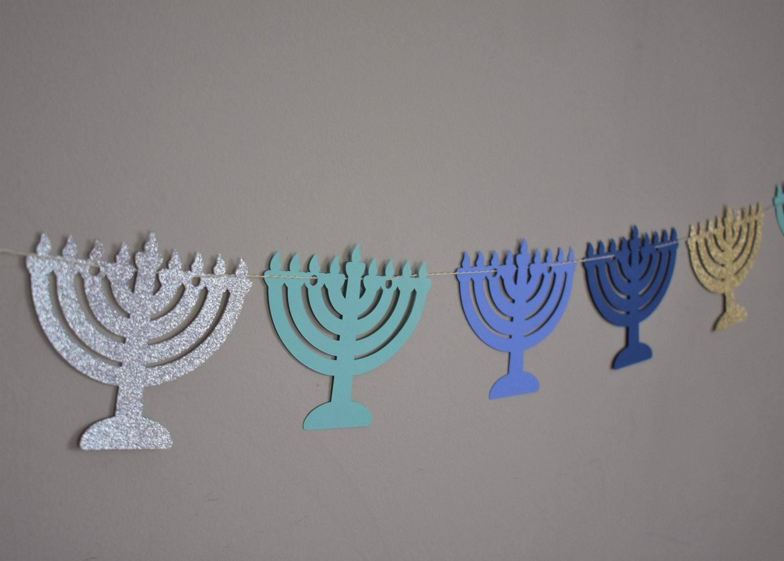 Menorah Garland - Blue and Glitter、mySite、topwebapps