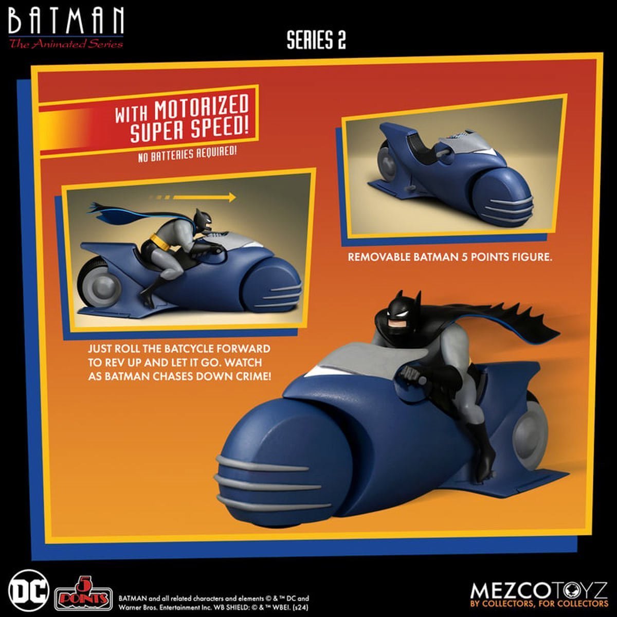 Mezco 5 Points Batman: The Animated Series Batman & Batcycle、mySite、hgirdovlk