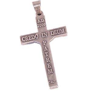 Pewter rosary crucifix - NEW MILLENNIUM METAL CROSS with Hearts - Alpha and Omega model (4 cm or 1.6 inches)、mySite、topwebapps