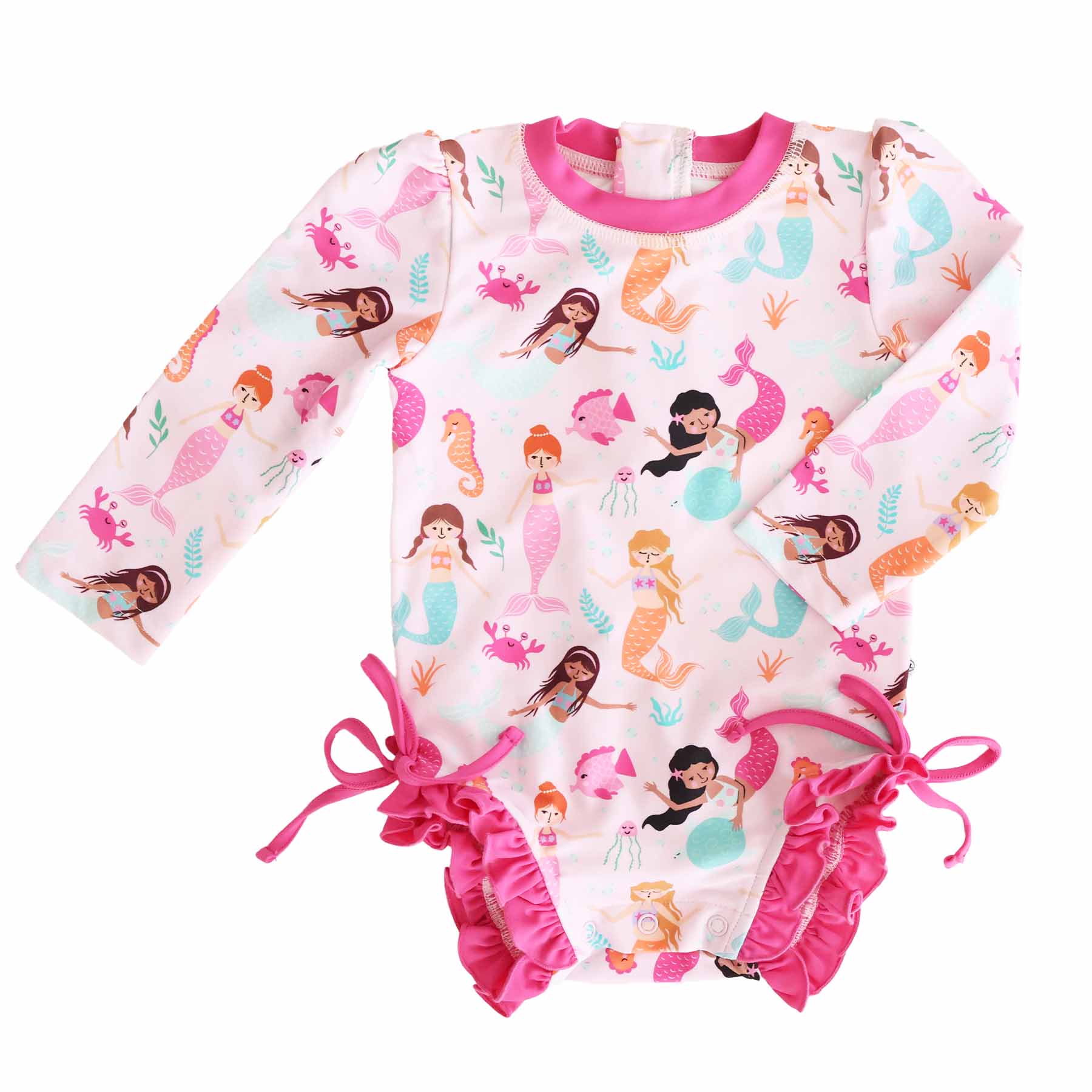  Long Sleeve Rash Guard With Ruffle Bottom | Under The Sea、mySite、layawaytickets