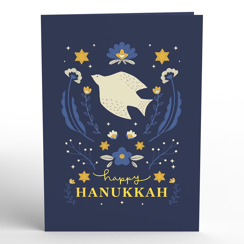 Elegant Stained Glass Hanukkah Pop-Up Card、mySite、solidvoid