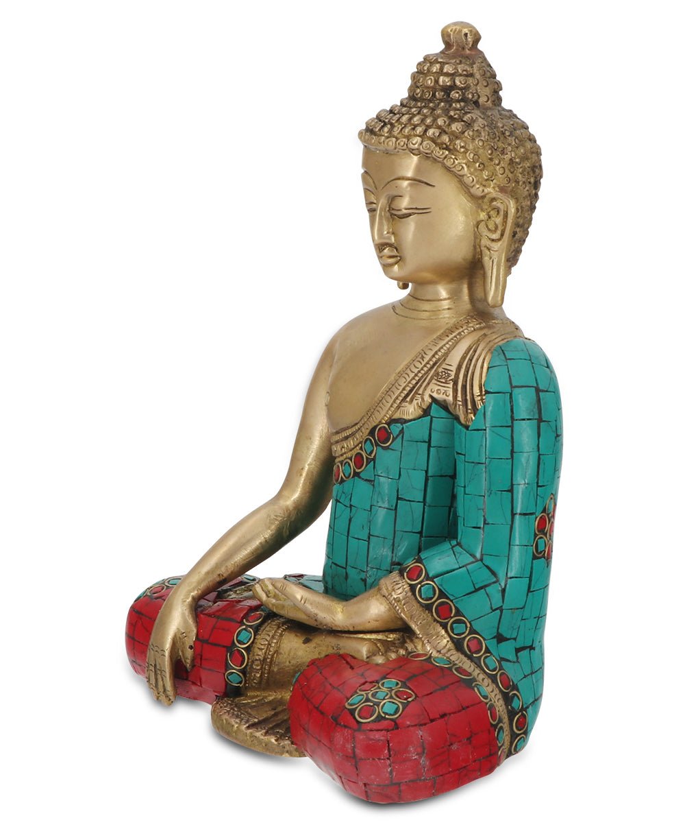 Brass Shakyamuni Buddha Statue with Colorful Detailing、mySite、topwebapps