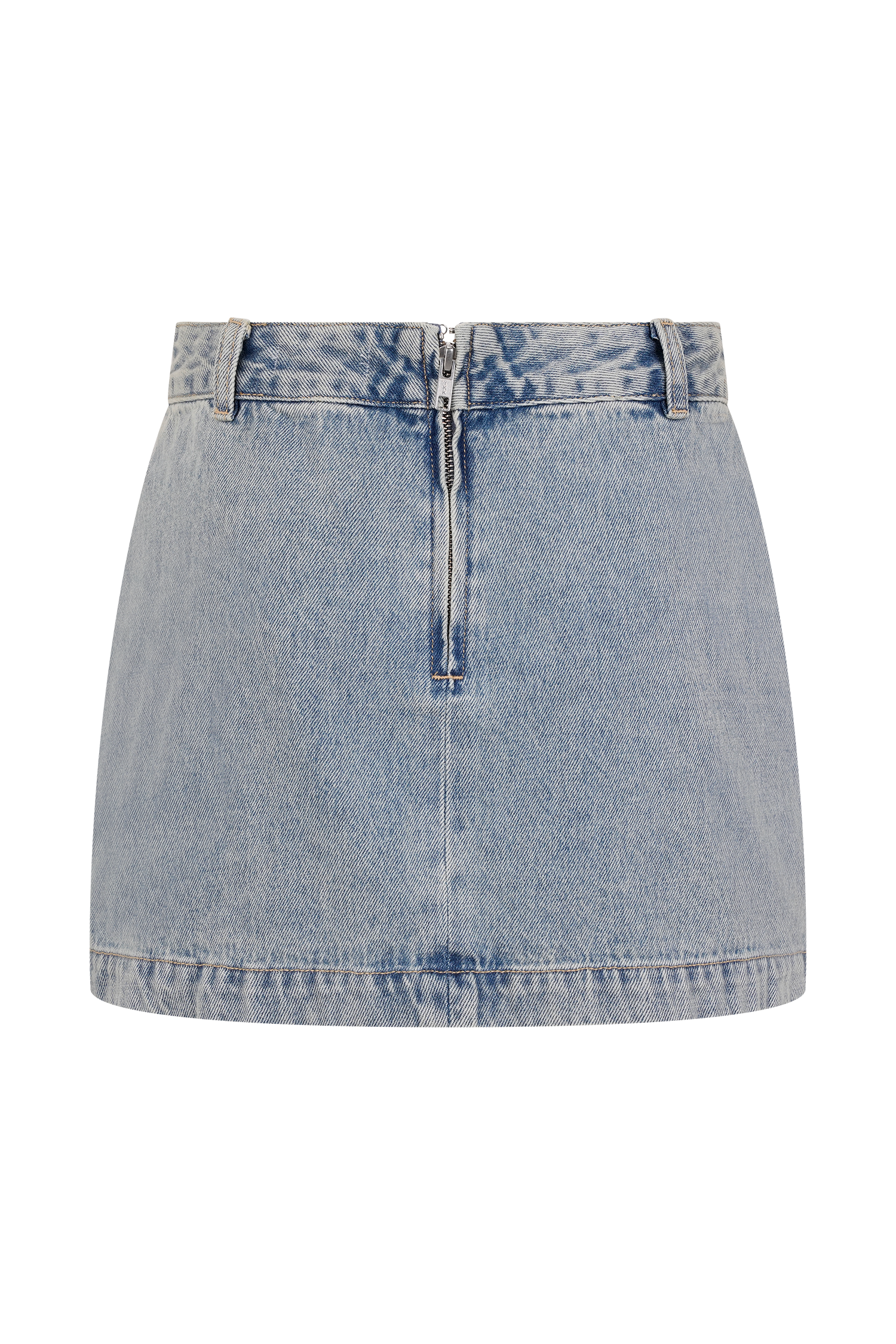 Alessia Embroidered Denim Mini Skirt - Light Vintage、mySite、solidvoid