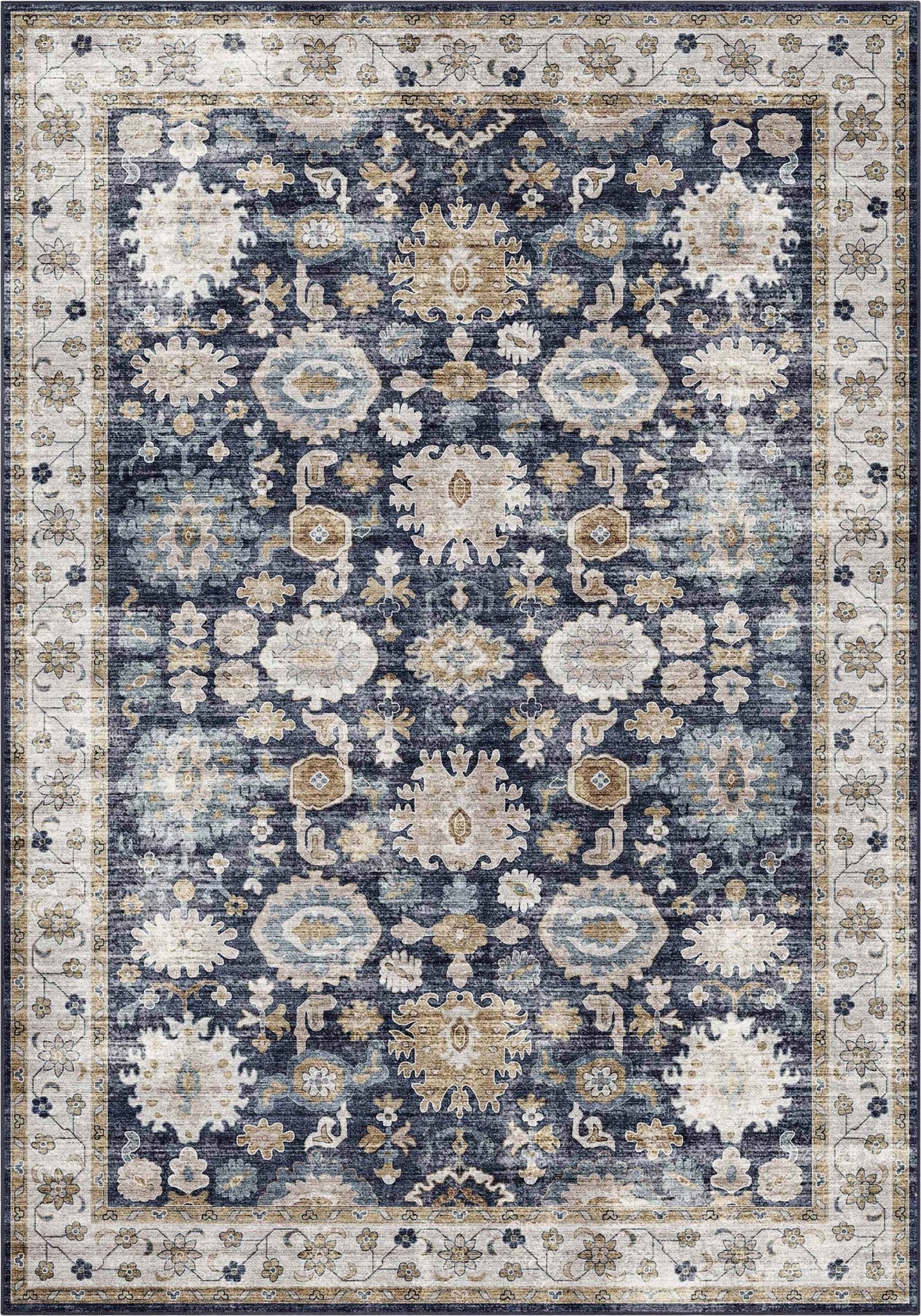 Elle Basics Gala Oriental Easy-Clean Washable Rug by Well Woven - Durable, Non-Slip, Low-Profile Design for Home Comfort、mySite、gigharbornorthrealestate