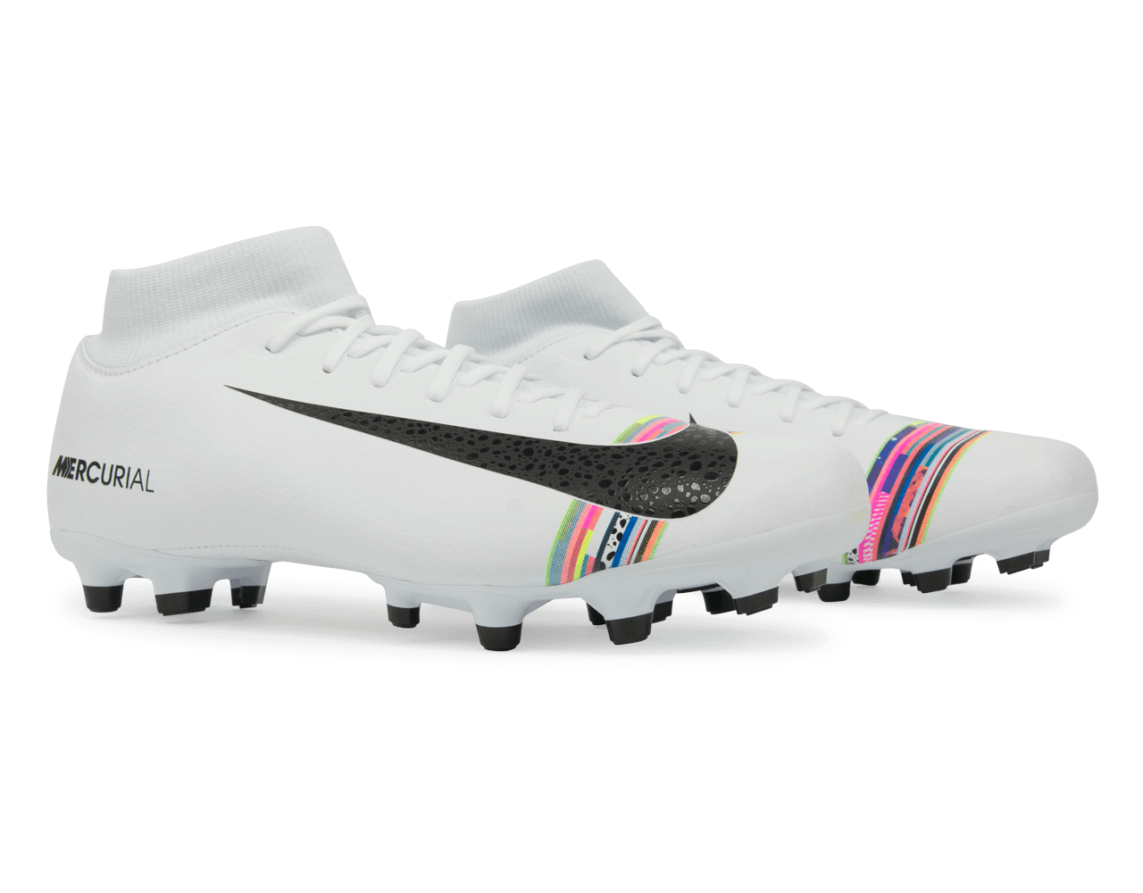 Nike Men's Mercurial Superfly 6 Academy CR7 MG White/Black/Pure Platinum、mySite、noshort