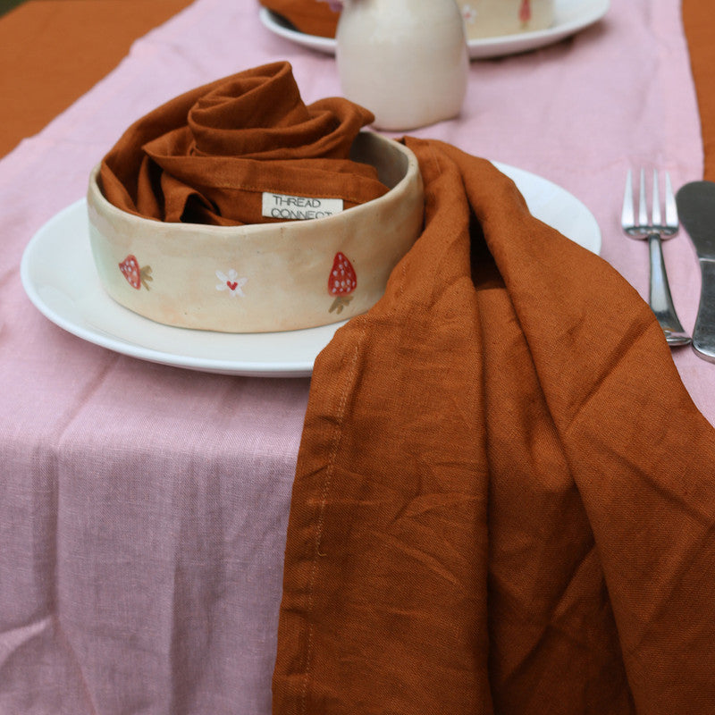 Pure Linen Table Napkins | Set of 4 | Cinnamon Brown、mySite、camillekostekn