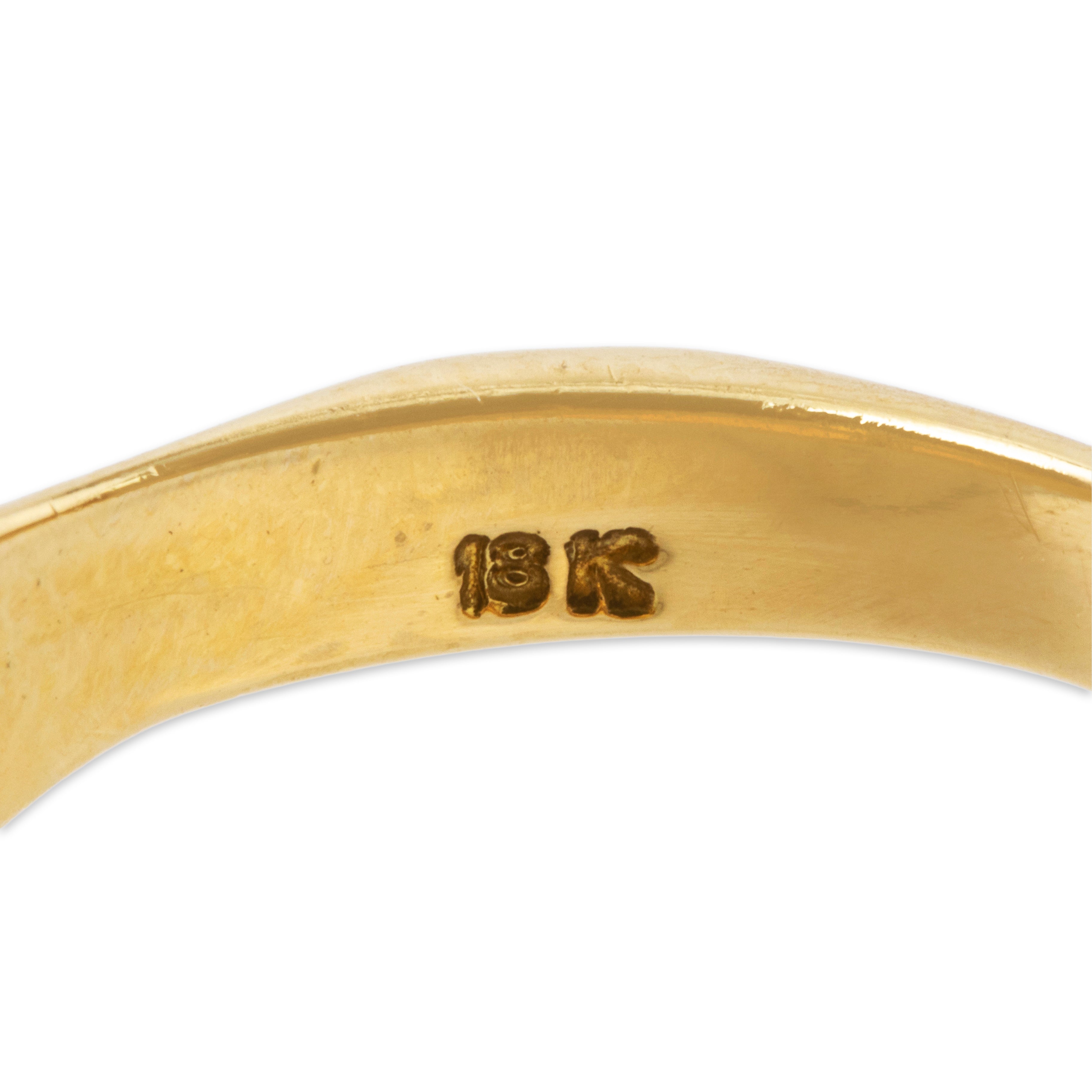 Vintage Heavy 18k Yellow Gold Blue Opal .29cttw Diamond Inlay Ring 8.75、mySite、hinf8tx79