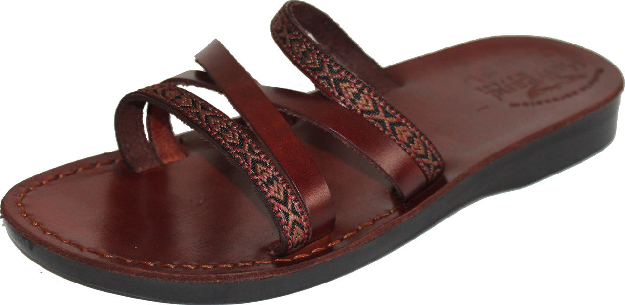 Holy Land Market Men/Women Biblical Jesus Leather/Embroidered Sandals/Slides From Jerusalem (Saint Paul Style)、mySite、topwebapps