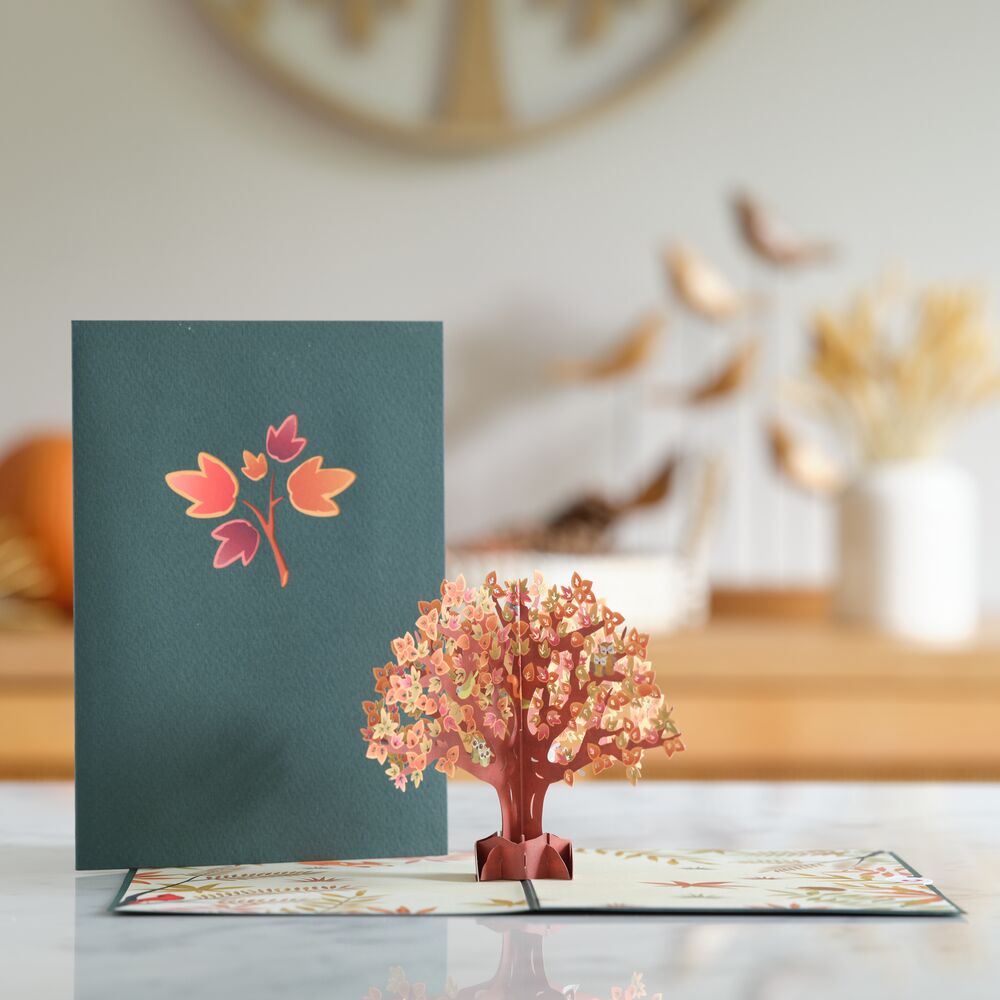 Fall Woodland Animal Tree Pop-Up Card、mySite、solidvoid