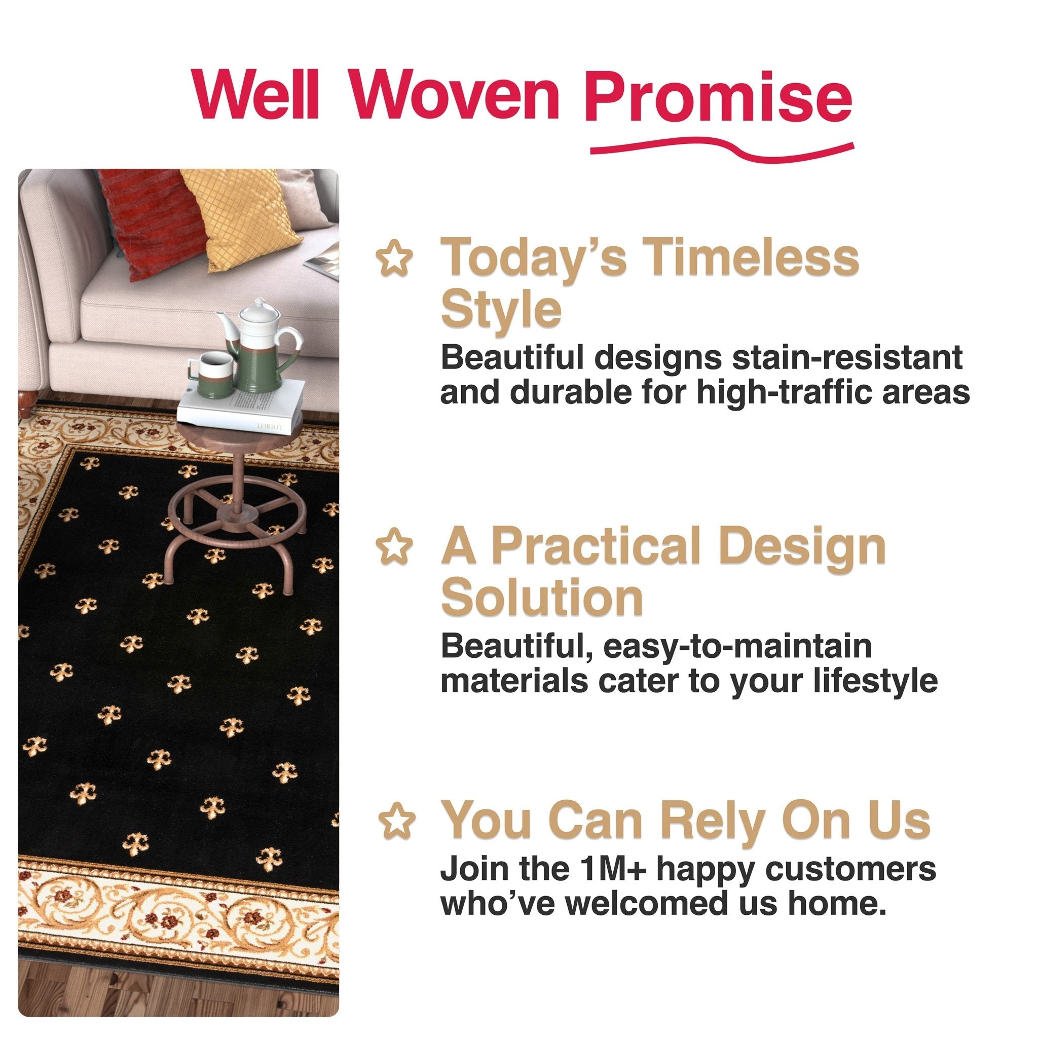 Fleur de Lis Elegance Easy to Clean Rug、mySite、gigharbornorthrealestate