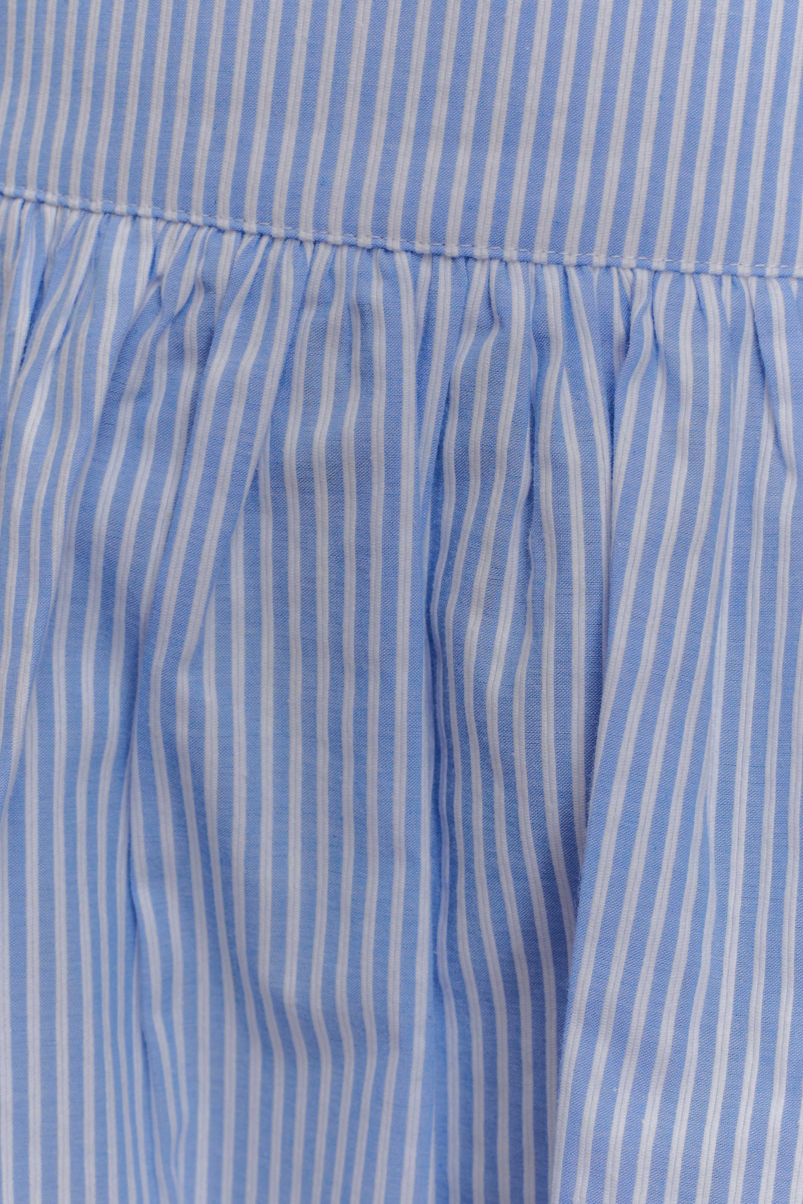 Gretel Hem Mini Skirt - Blue Pinstripe、mySite、solidvoid