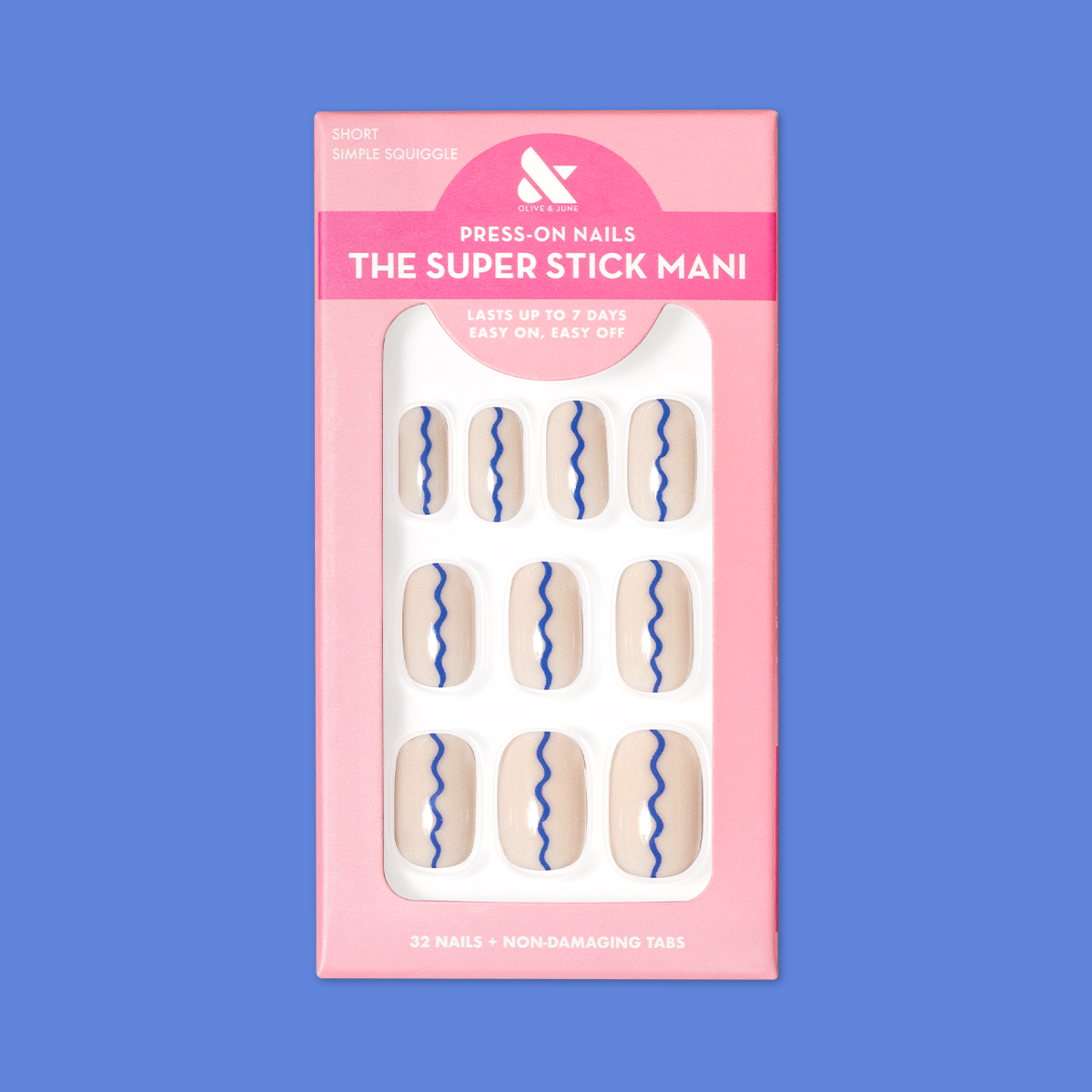 Simple Squiggle | Short | Squoval - Tab Press-On、mySite、solidvoid