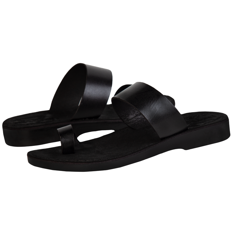 Holy Land Market Men/Women Biblical Jesus Leather/Suede Sandals/Slides From Jerusalem (Black Suede III)、mySite、topwebapps