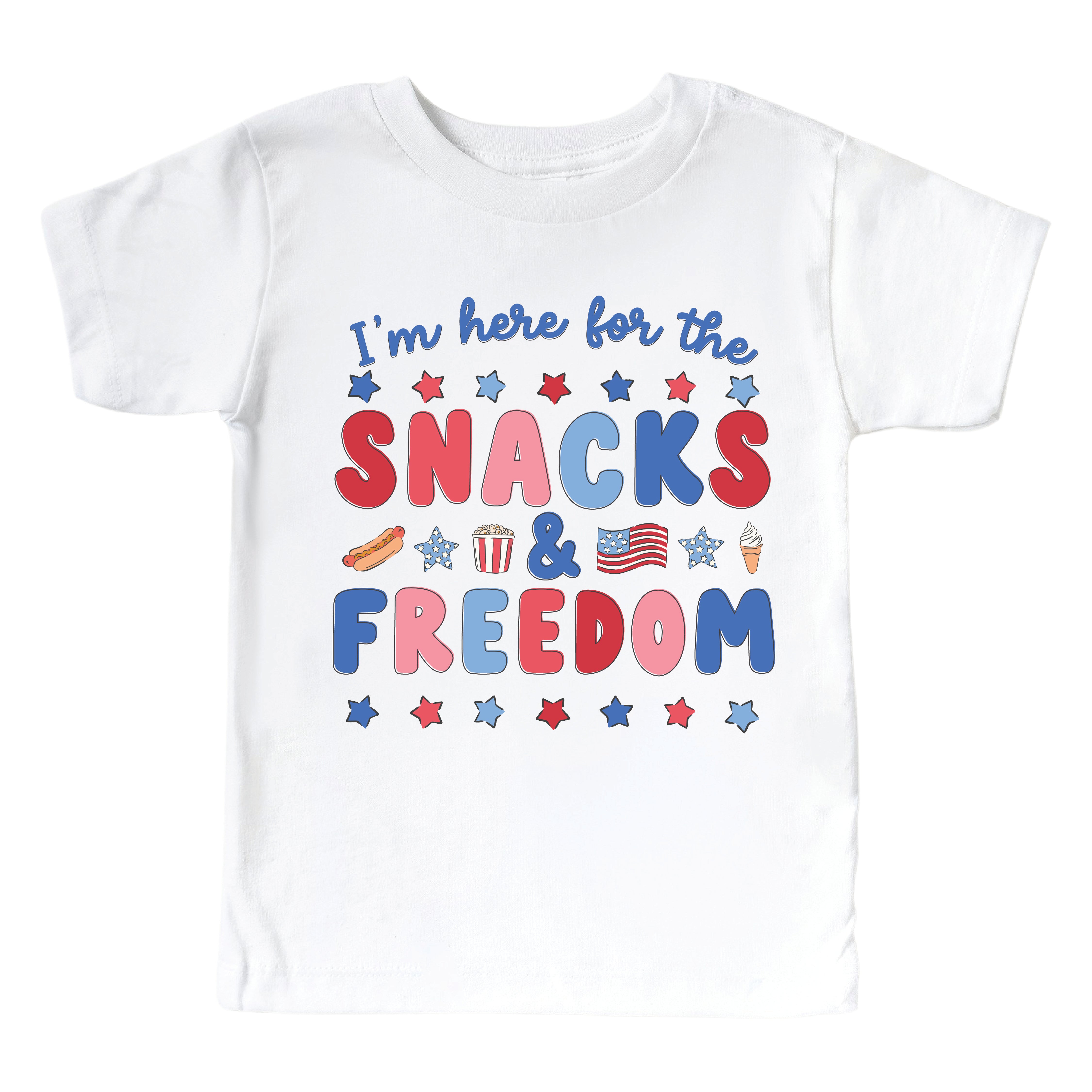  Snacks & Freedom Kids Graphic Tee | White、mySite、layawaytickets