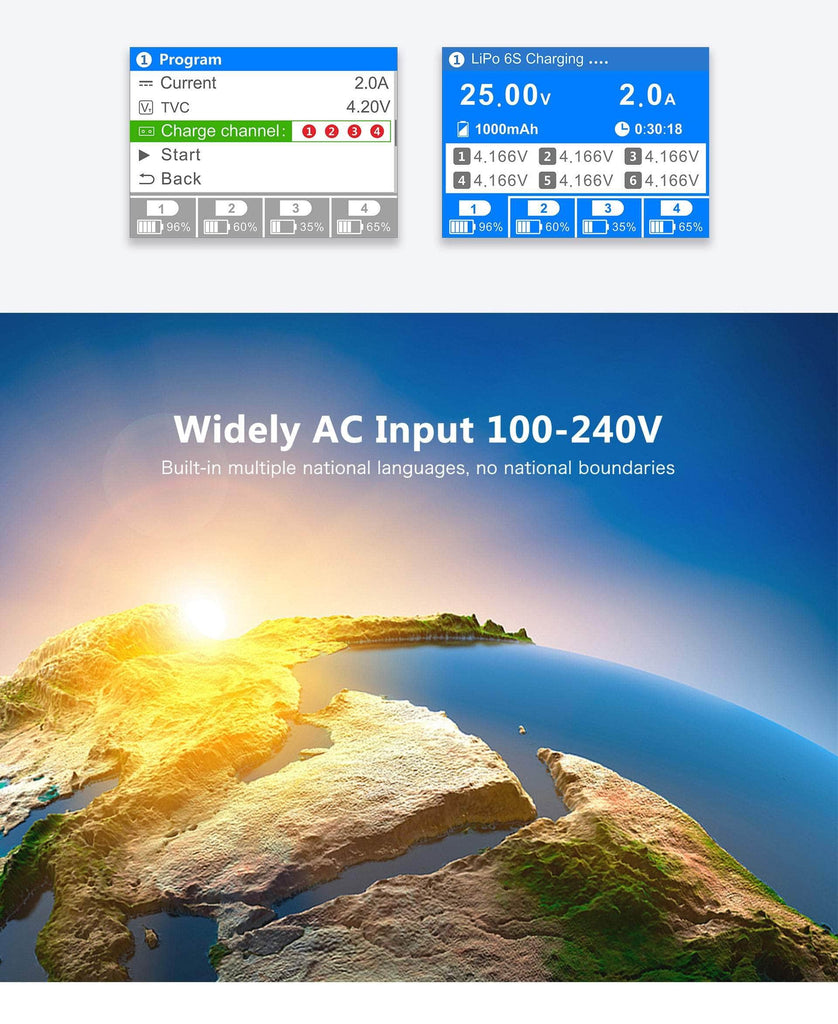 UltraPower UP9 200W 5A 1-6S Quad Channel AC/DC Smart Charger