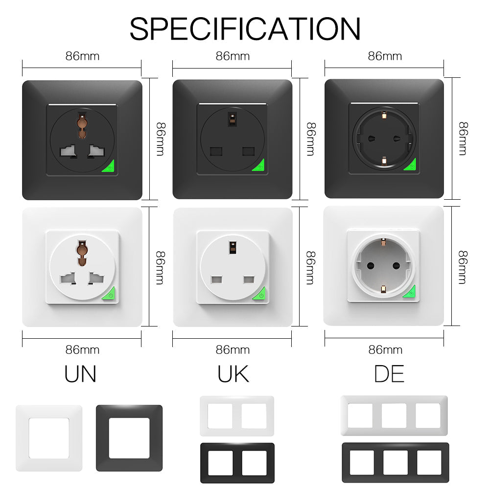 WiFi Smart Light Wall Switch Socket Outlet Push Button EU Version、mySite、fannypackpong
