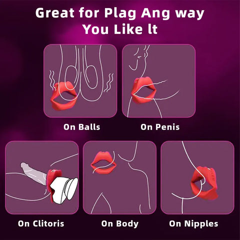 Lust Lips Clitoral Vibrating Penis Ring for Couples