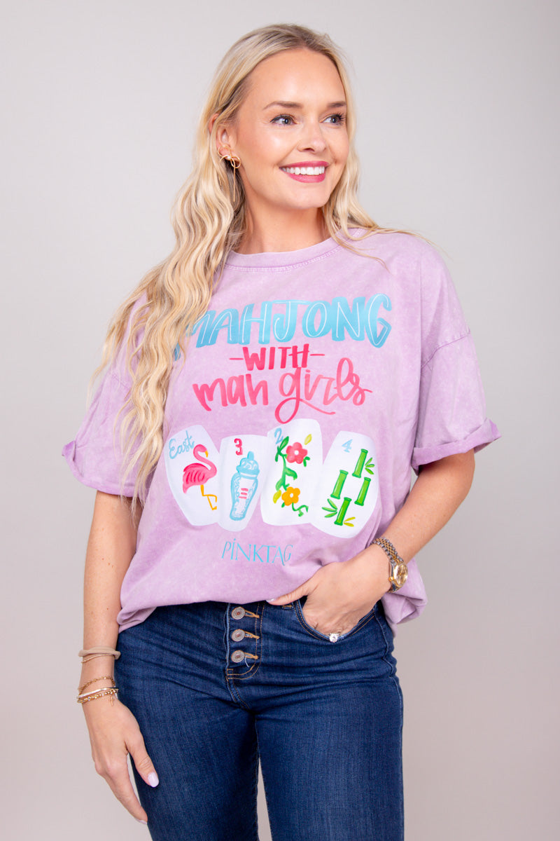 Mahjong With Mah Girls Graphic Tee、mySite、hinf8tx79