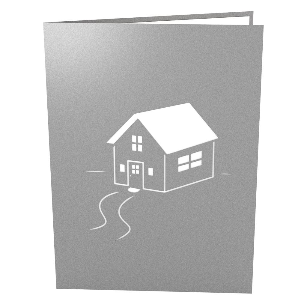 Housewarming Gray Pop-Up Card、mySite、solidvoid