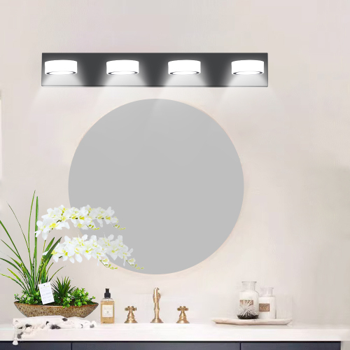 (Same as W1340110595/L2010) 45" Modern 6-Light LED Vanity Light, Sleek Black Bathroom Wall Light Fixture for Mirror, Shower, and Bathroom Decor、、eastwooduniform