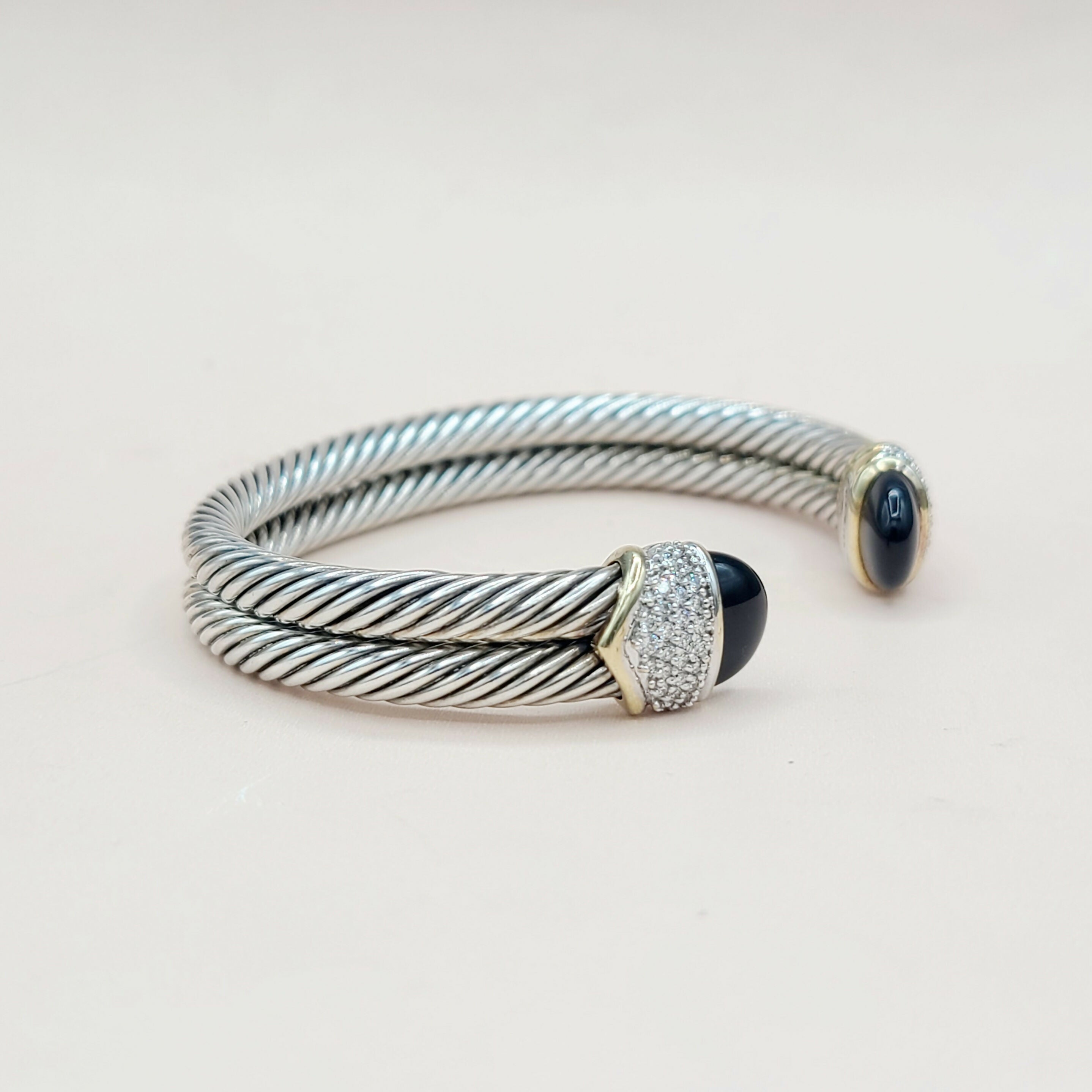 David Yurman Capri Double Cable Bracelet Gold & Diamonds、mySite、hinf8tx79