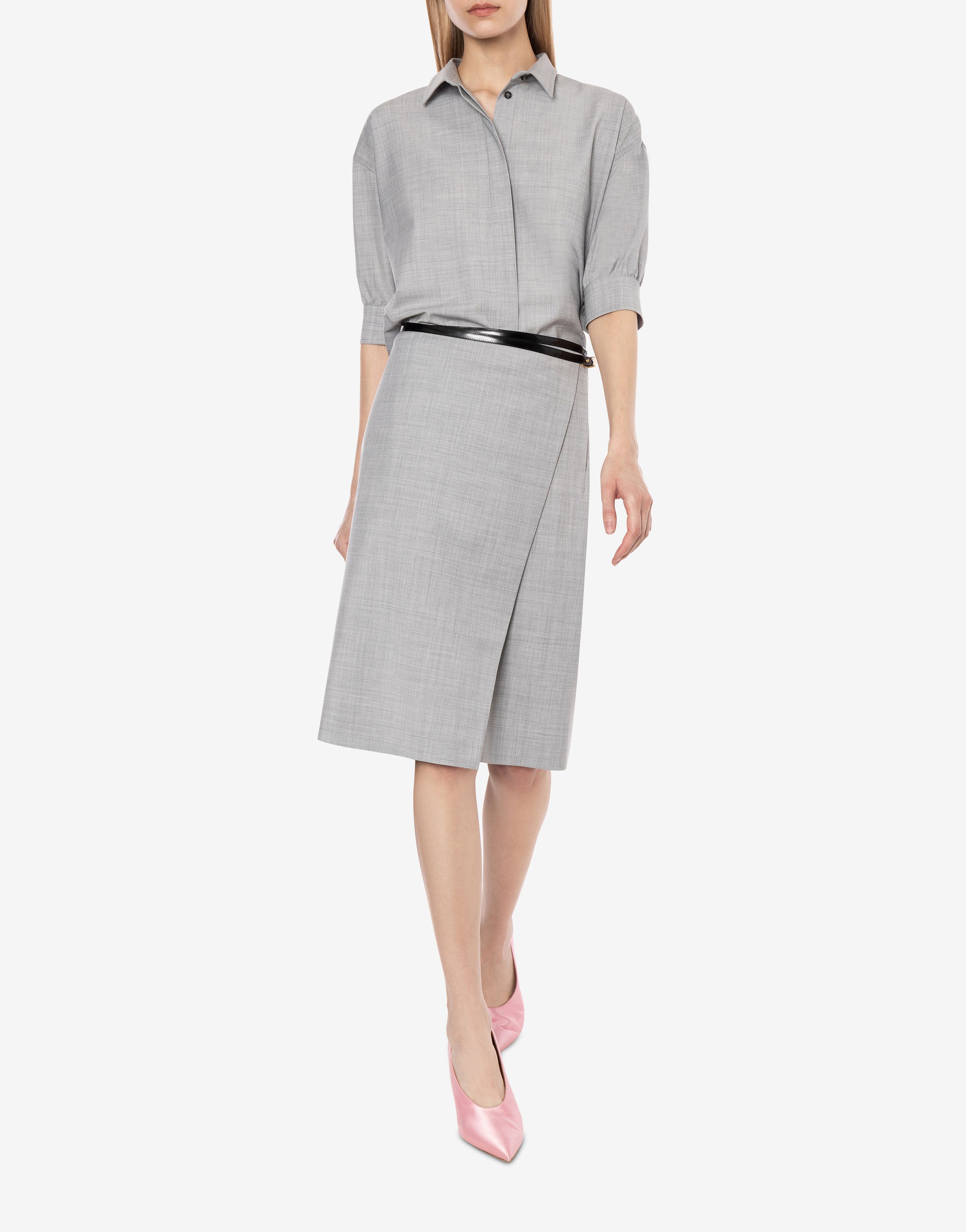 Gonna a portafoglio midi in fresco lana、mySite、aoinhome