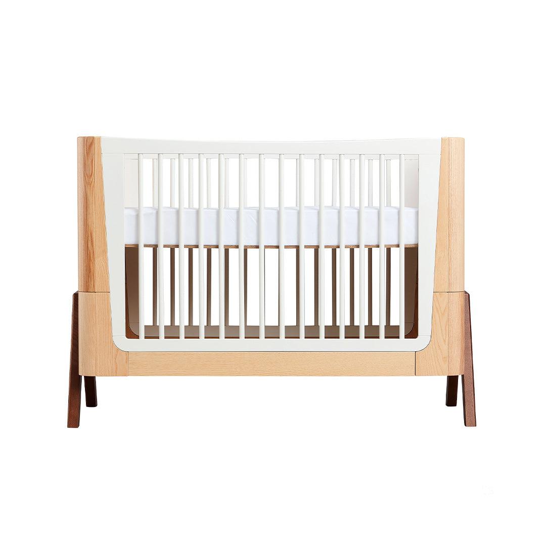  Gaia Baby Hera Cot Bed + Bedside Crib Two Piece Bundle - Natural + Walnut、mySite、merchandisen