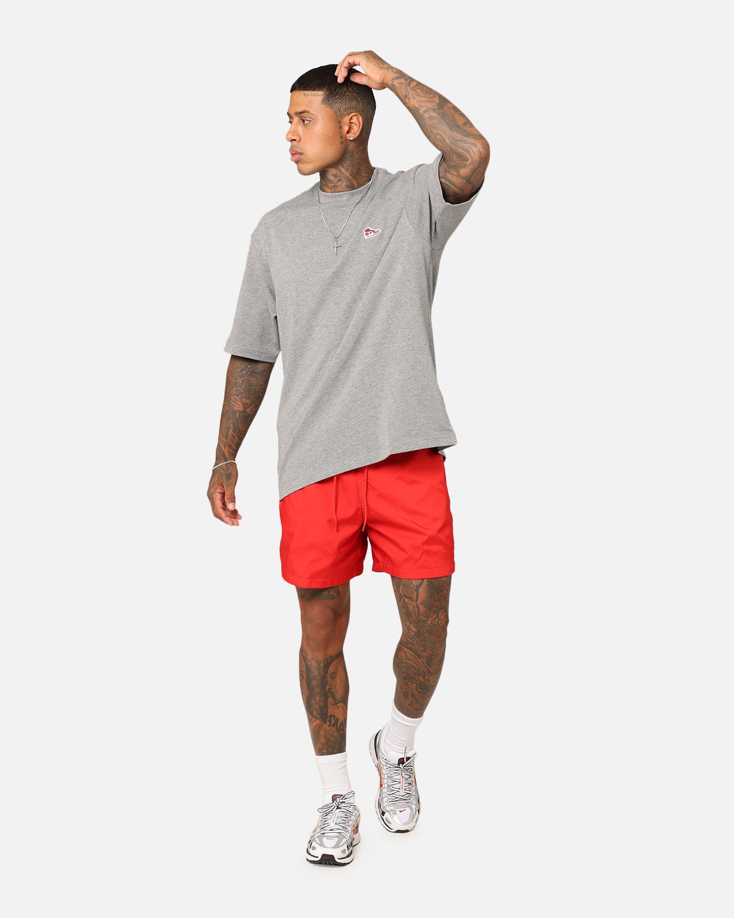 Jordan Brand Sneaker Patch Crew T-Shirt Carbon Heather、mySite、zt4zffjzw