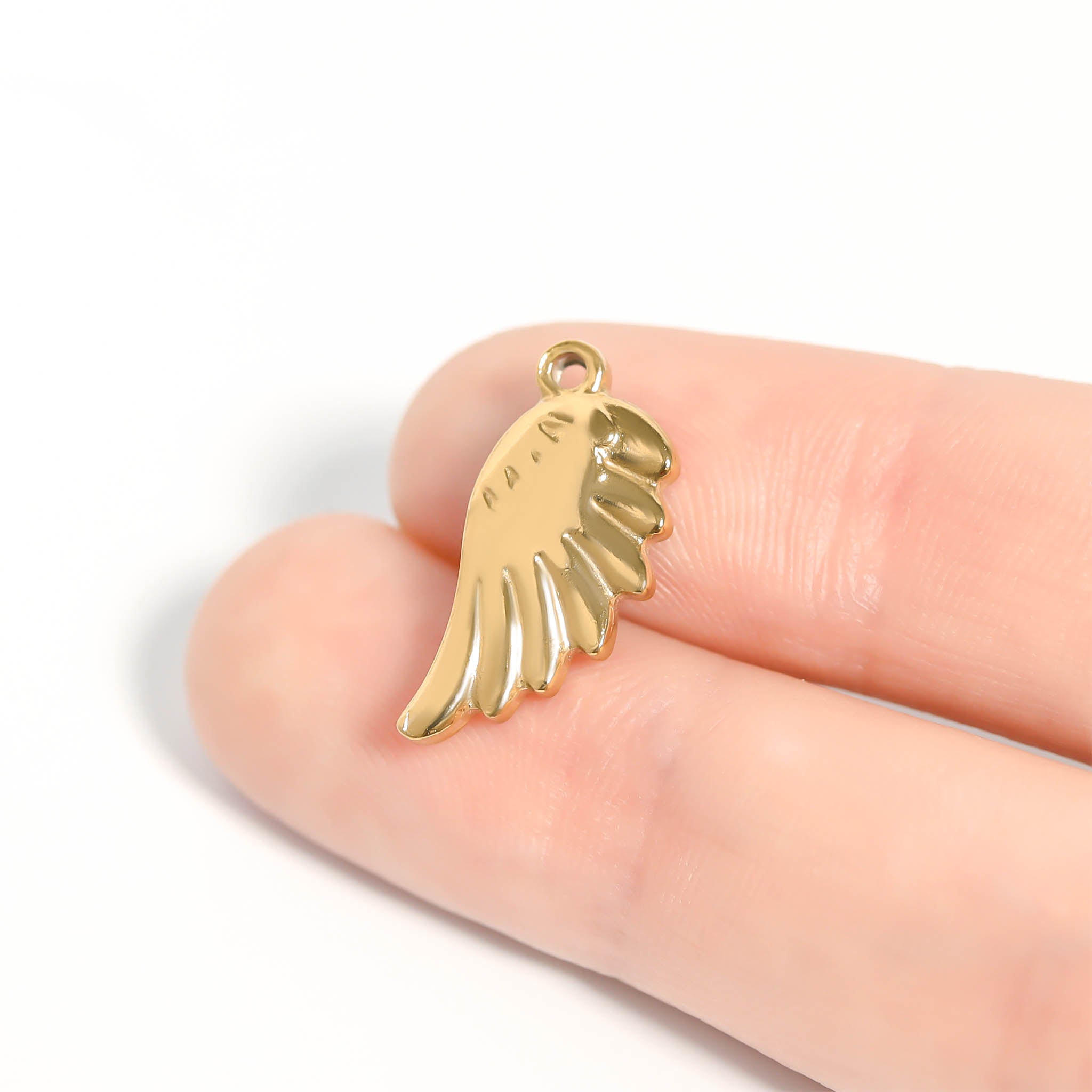 18K Gold PVD Stainless Steel Small Angel Wing Charm / PDL0105、mySite、dreamappss