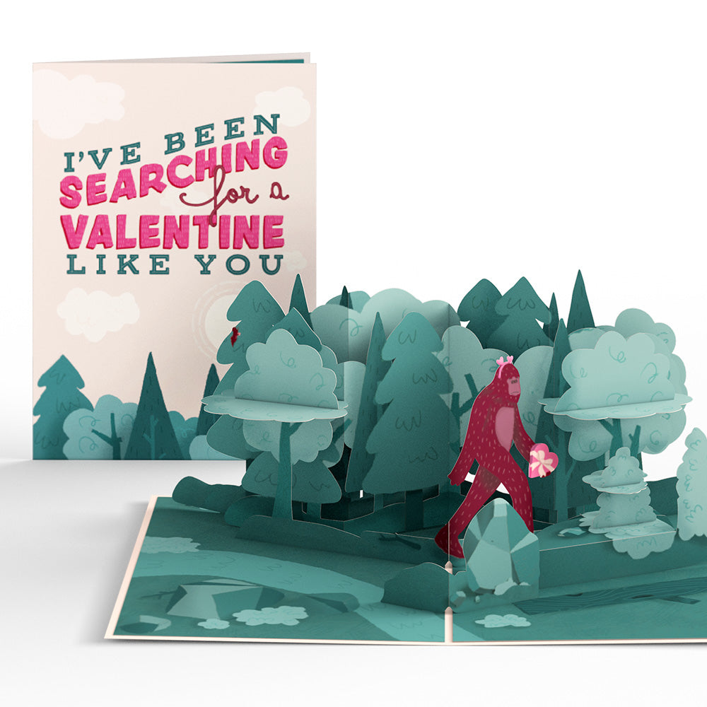 Searching for a Valentine Like You Bigfoot Pop-Up Card、mySite、solidvoid