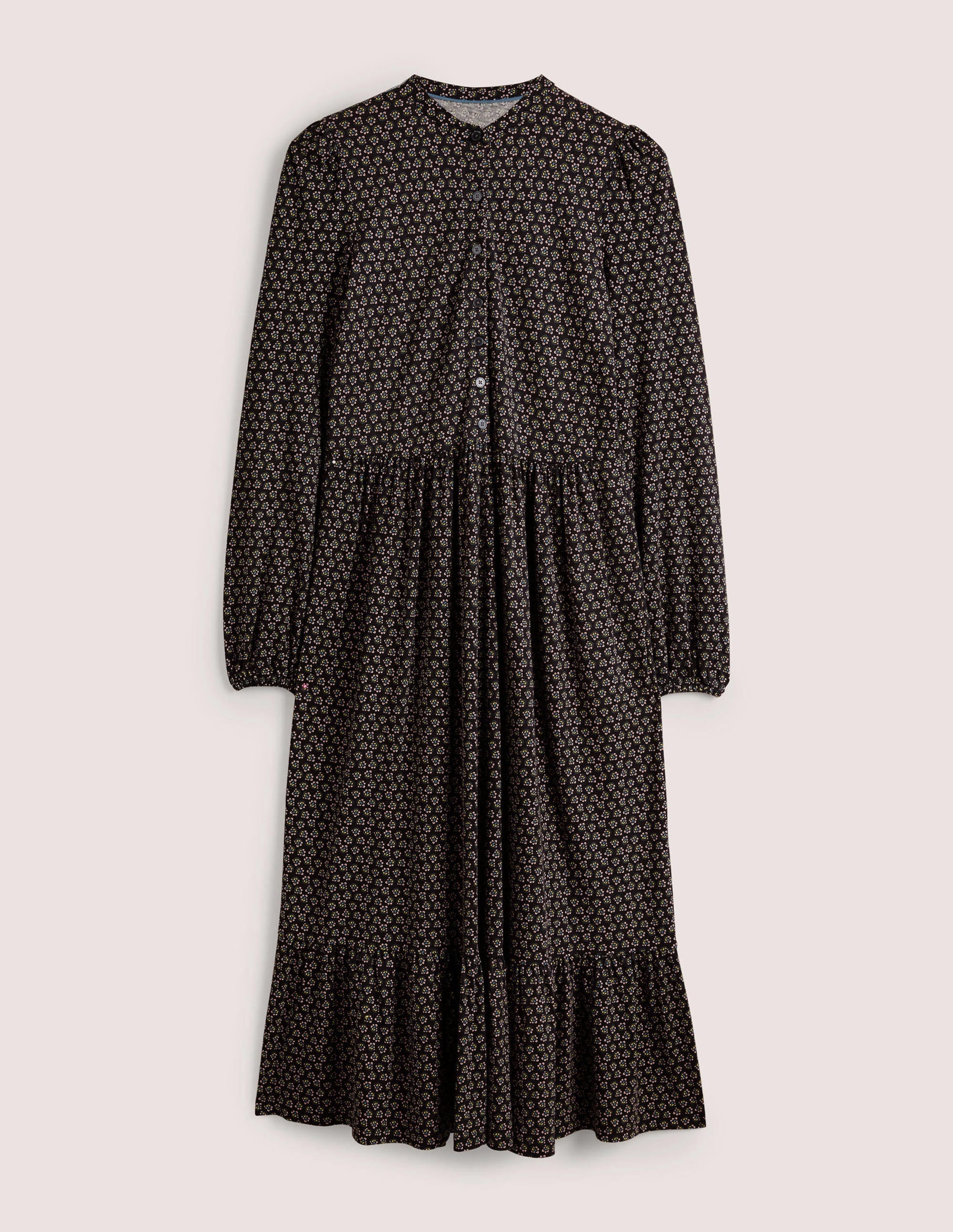  Buttoned Jersey Midi Dress-Black, Diamond Bud、mySite、ashleygrahame