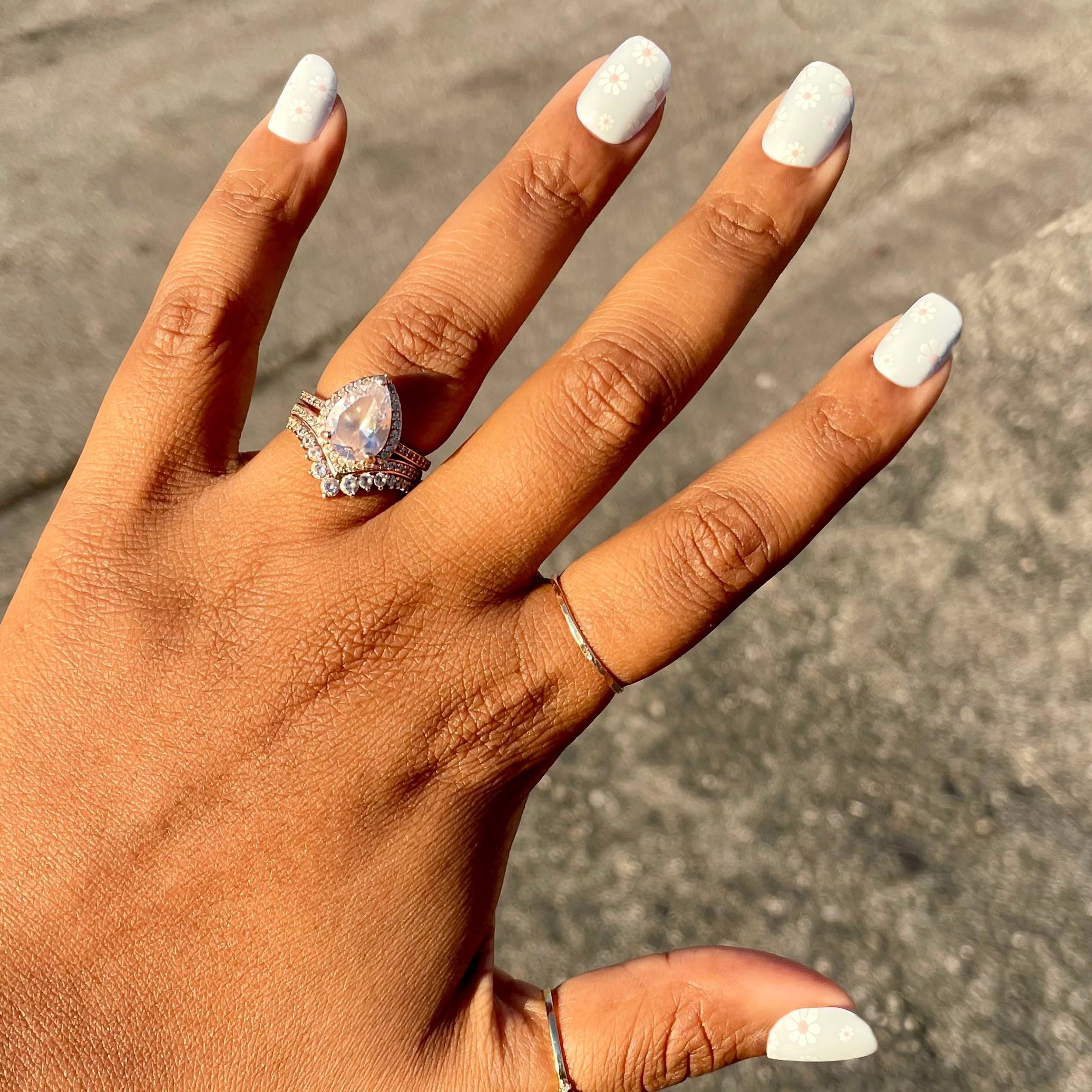 Angelfish Flower Shower - Press-On | Extra Short | Squoval - Part of Set、mySite、solidvoid