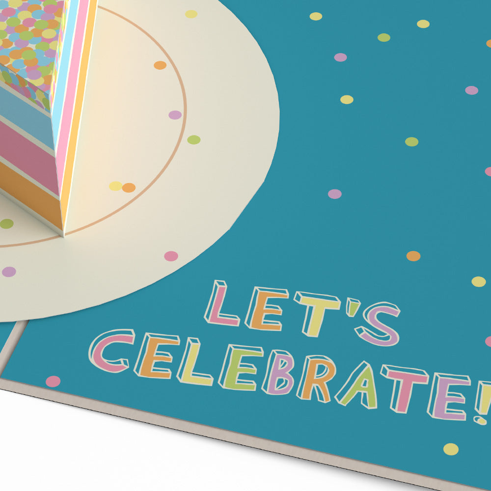 Confetti Birthday Cake Slice Pop-Up Card、mySite、solidvoid