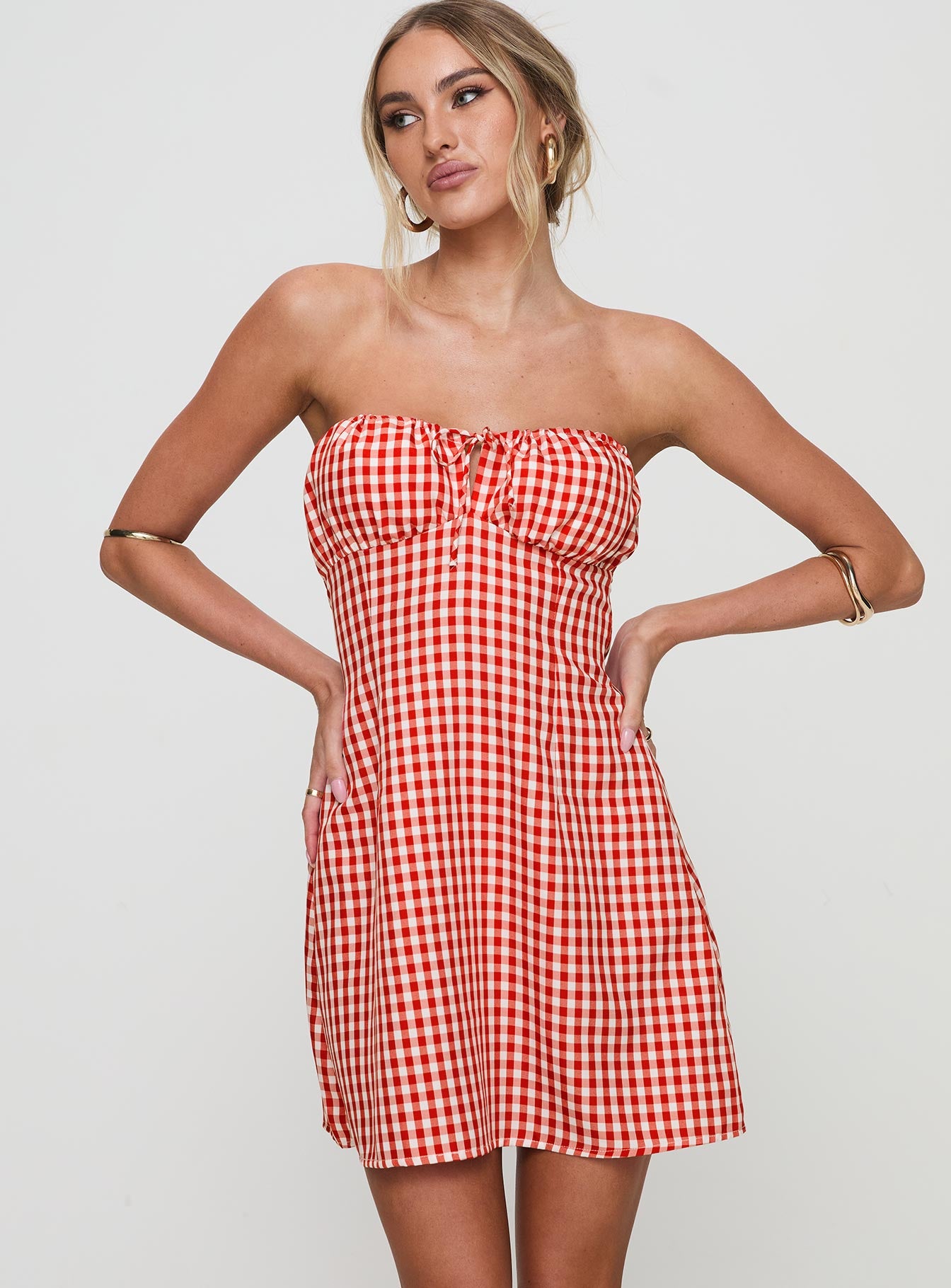 Double Date Mini Dress Red Gingham、mySite、solidvoid