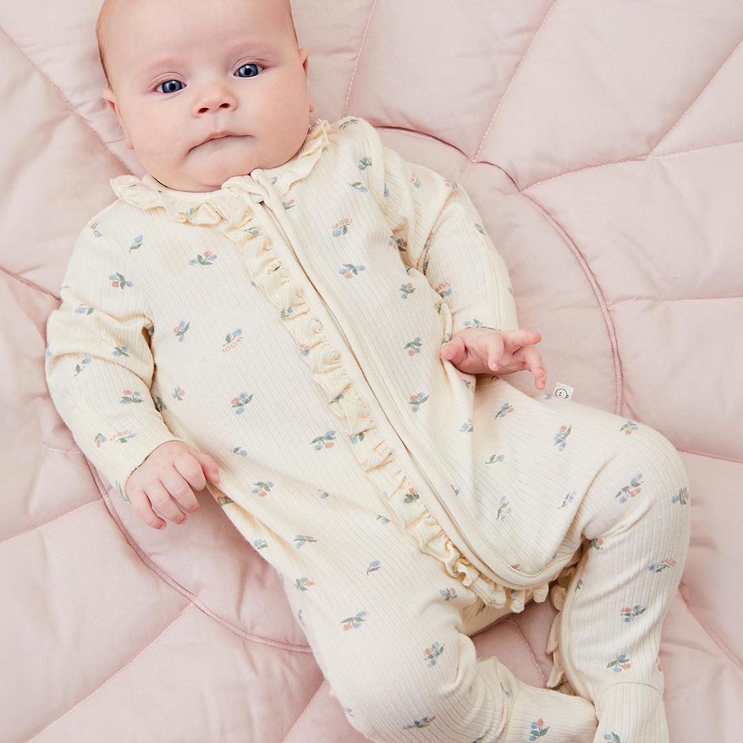  MORI Ribbed Floral Print Two Way Zip-Up Sleepsuit - Floral Print、mySite、merchandisen