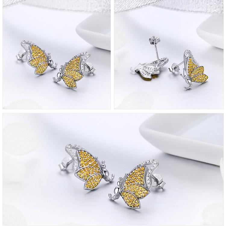 Butterfly Jewelry in Platinum Plated Sterling Silver, Yellow、mySite、g9winljtr