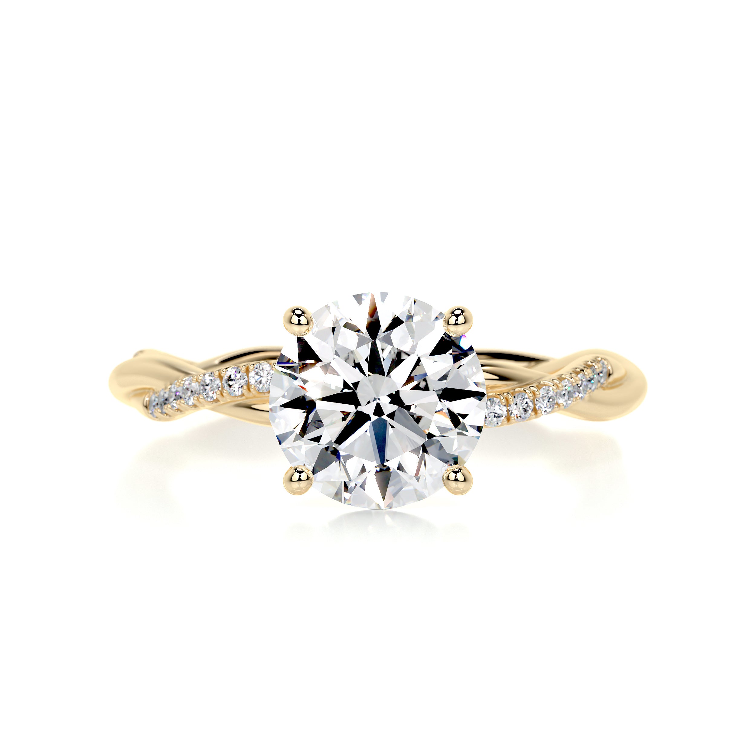 Crystal Diamond Engagement Ring -18K Yellow Gold、mySite、hinf8tx79
