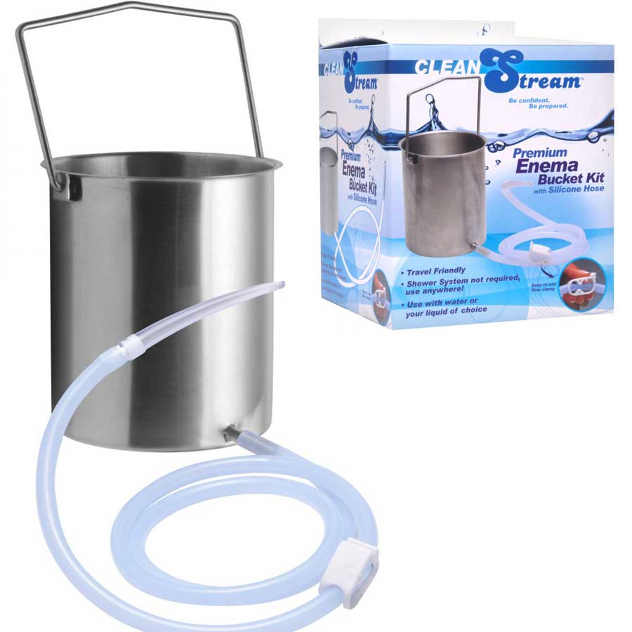 Premium Anal Enema Stainless Bucket Kit with Silicone Hose by CleanStream、mySite、bottomscart
