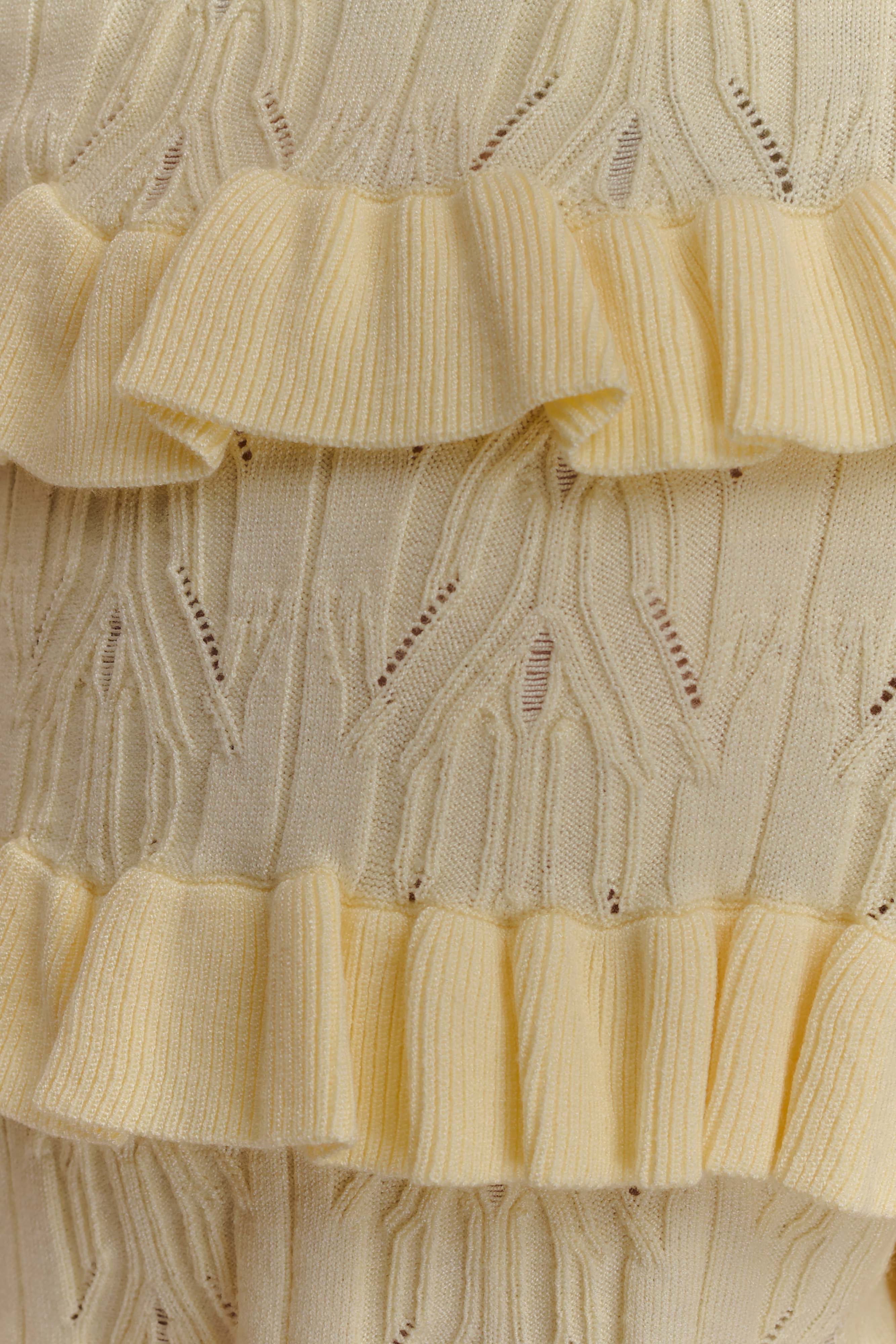 Amy Pointelle Knit Frill Bloomers - Lemon、mySite、solidvoid