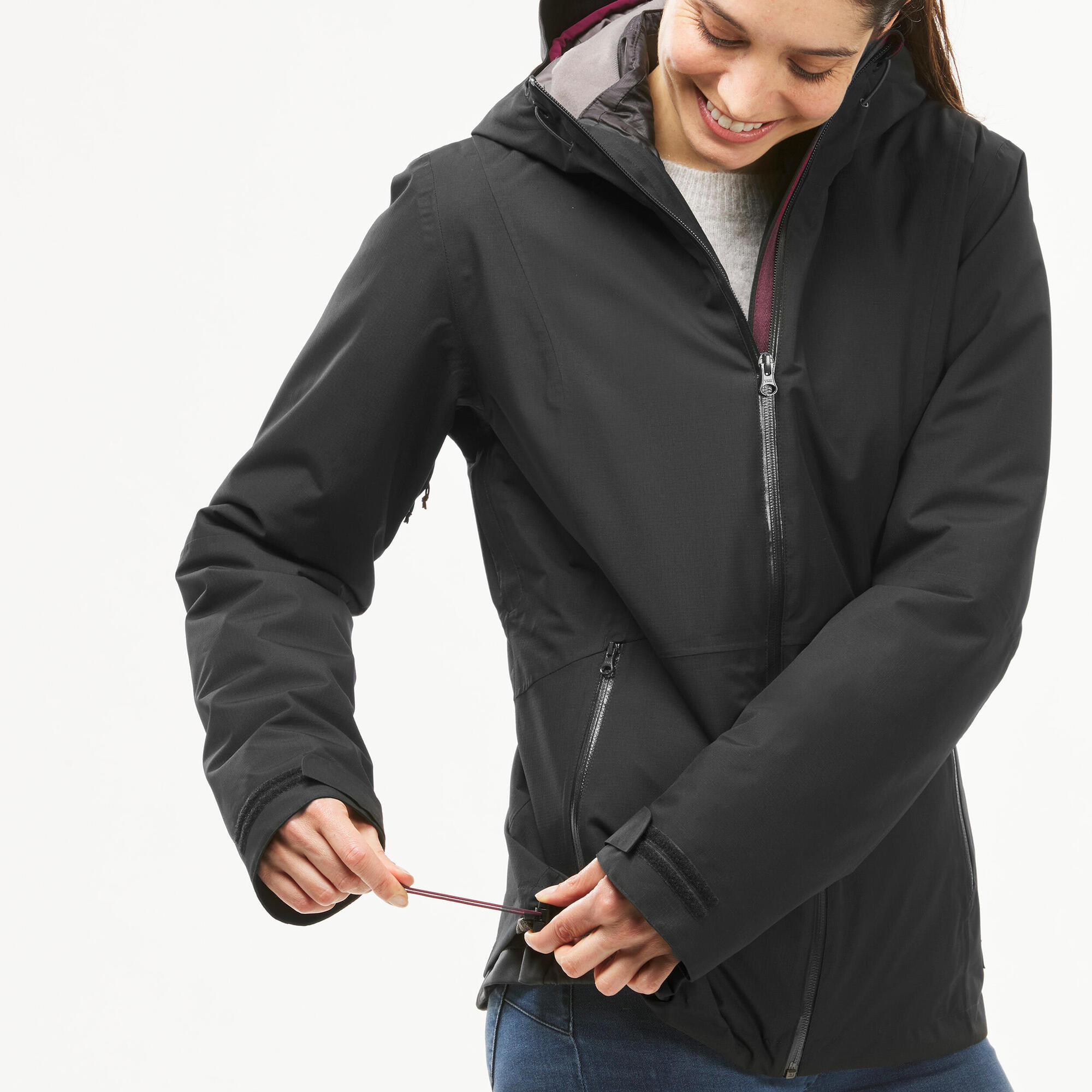 Forclaz Women's Travel Backpacking Waterproof 3-in-1 Jacket Travel 500 17.6掳F、mySite、neckold