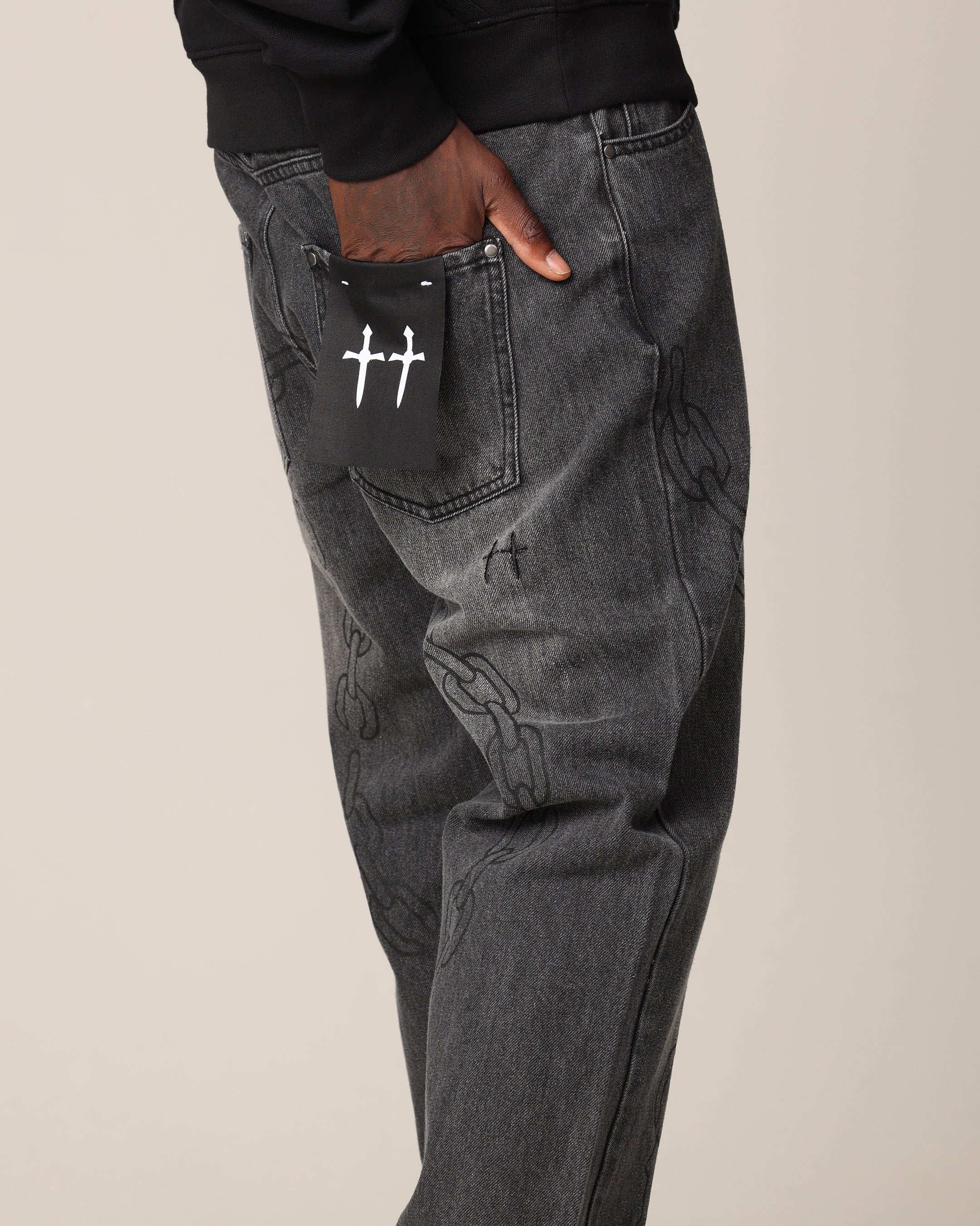 Saint Morta Rosary Psykhe Jeans Black Shadow、mySite、zt4zffjzw