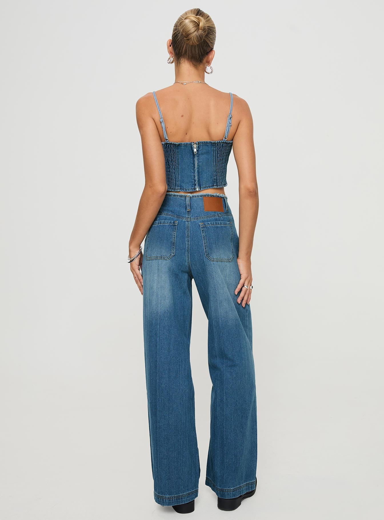 Vihaan Wide Leg Pants Blue Wash、mySite、solidvoid