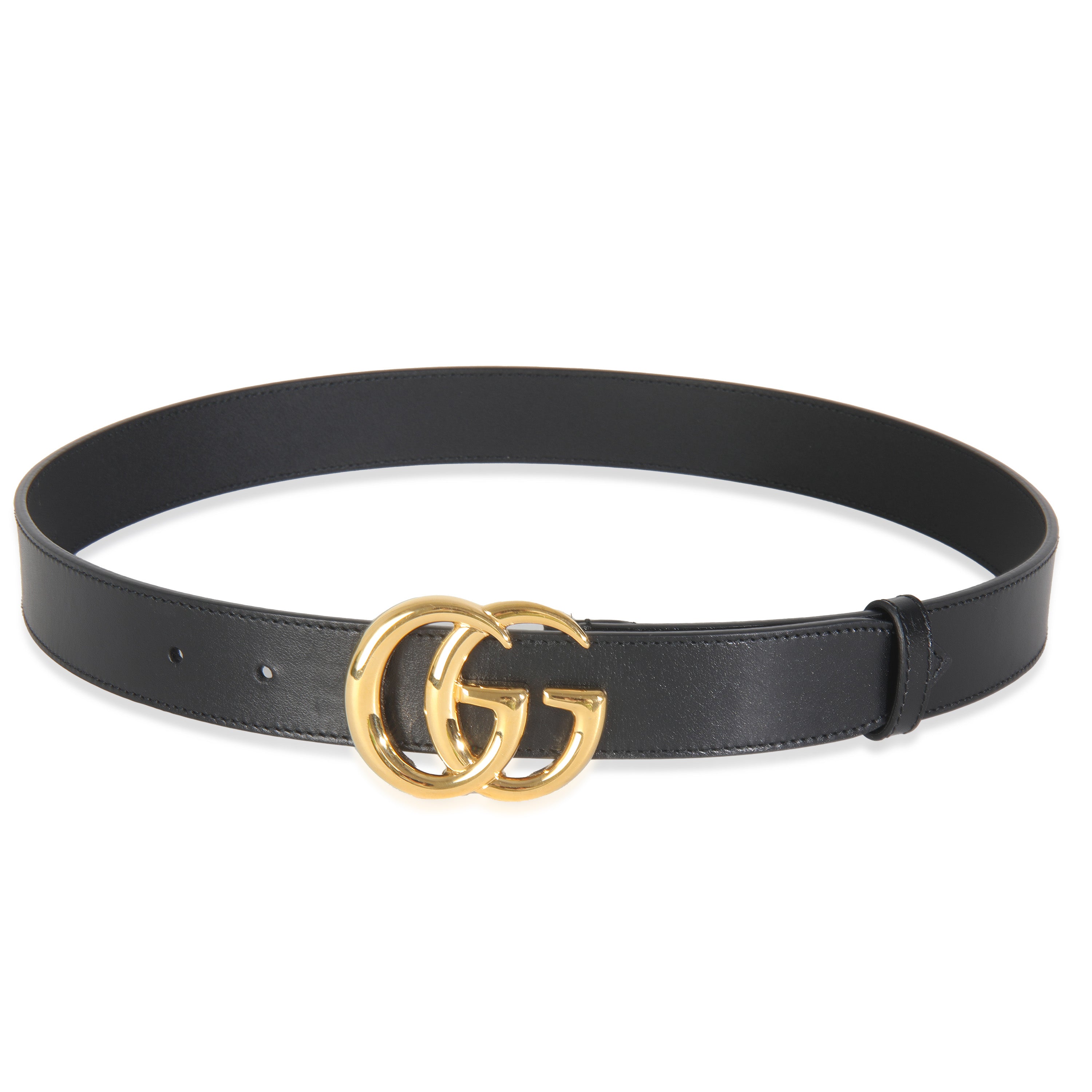 Black Calfskin Double GG Marmont Belt 80/32、mySite、garagedoors4me