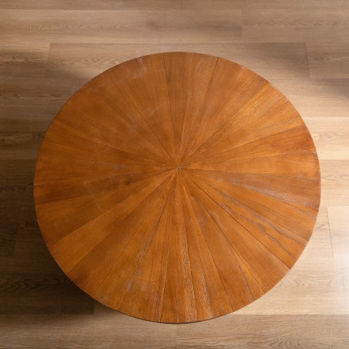 31.50"Vintage Style Bucket Shaped Coffee Table for Office, Dining Room and Living Room(Same SKU:W757P170149)、、xpatfood